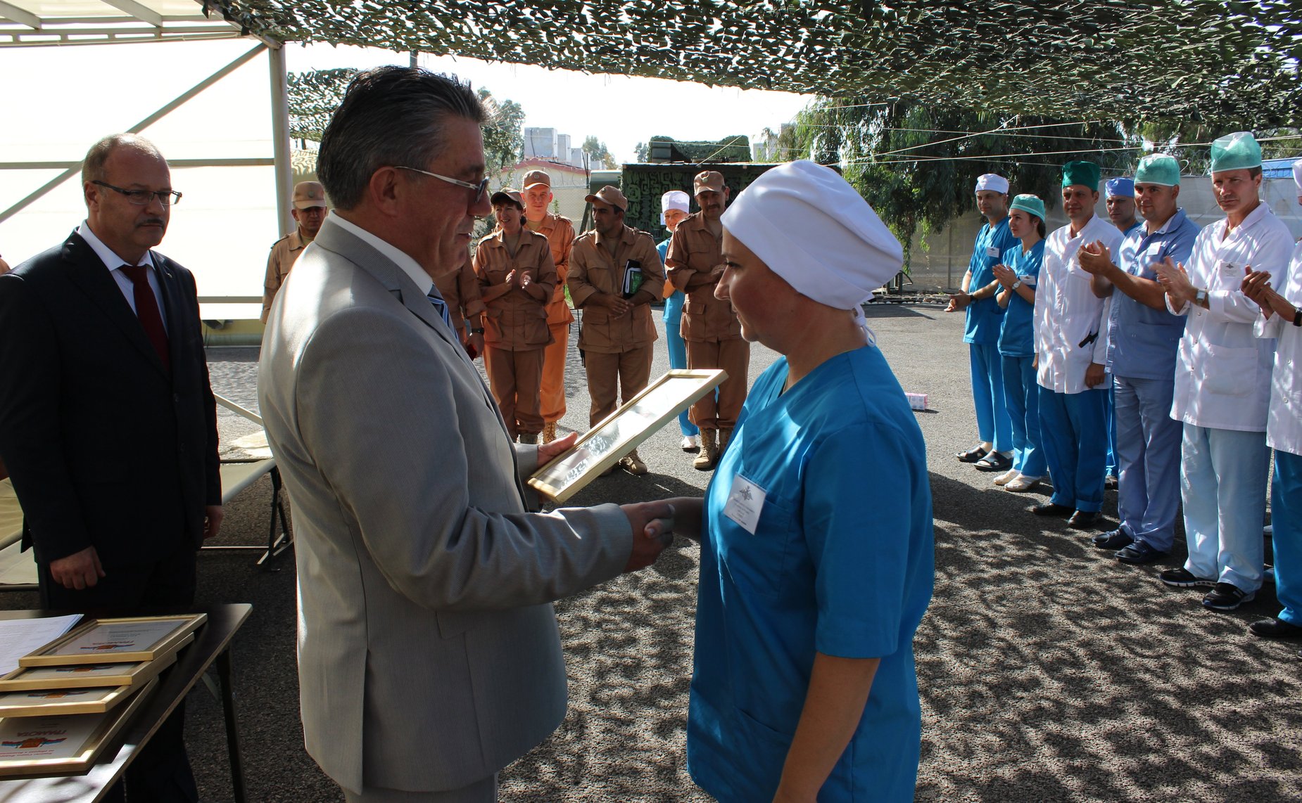 Члены Комитета СФ по обороне и безопасности на базе Хмеймим в Сирии