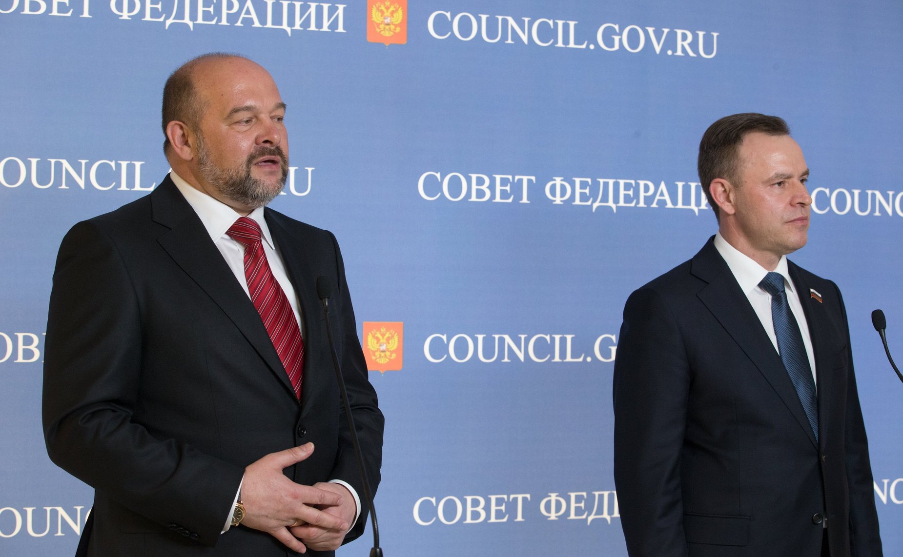 Губернатор Архангельской области И. Орлов и глава регионального заксобрания В. Новожилов