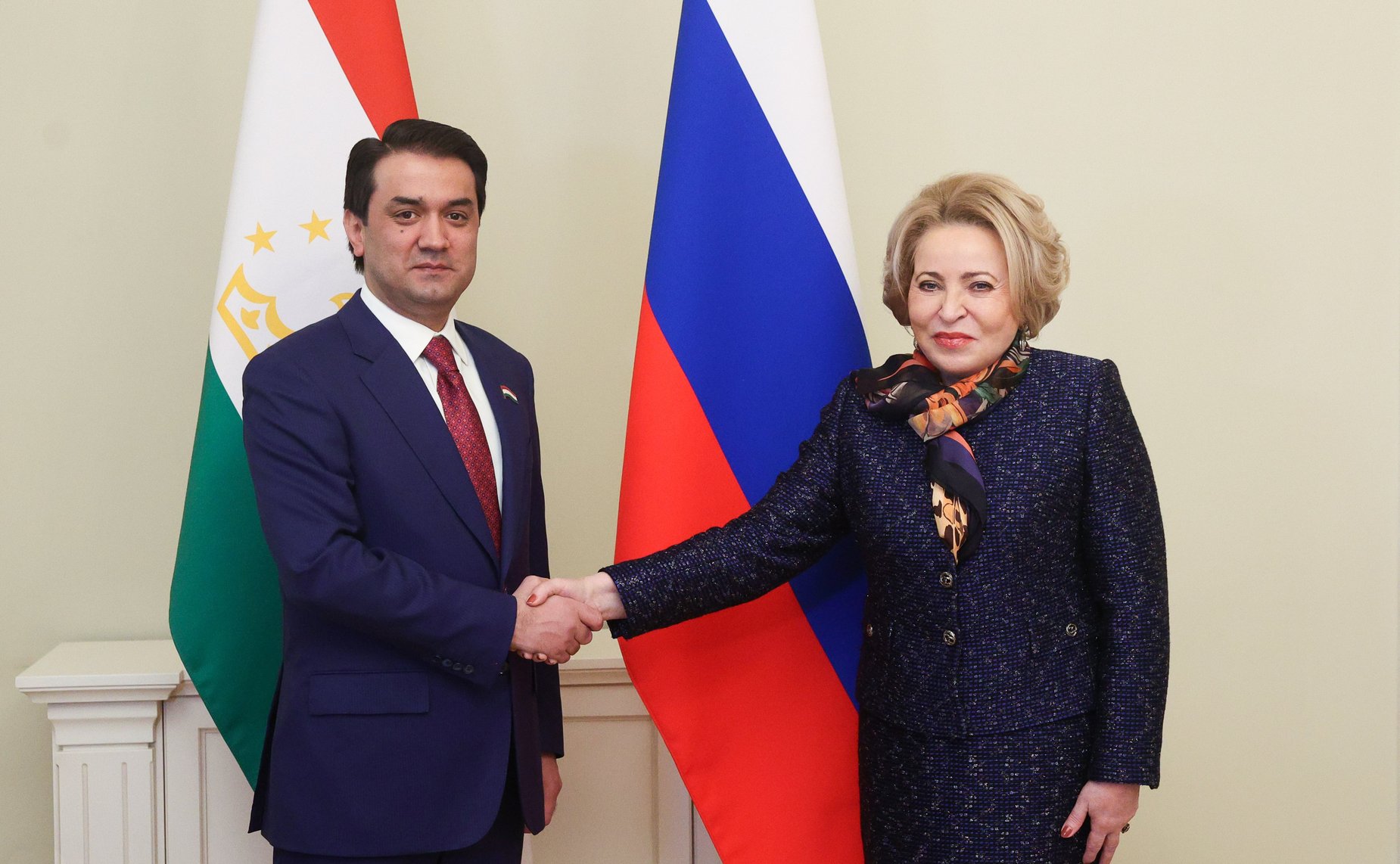 Валентина Матвиенко встретилась с Председателем Маджлиси милли Маджлиси Оли Республики Таджикистан Рустами Эмомали