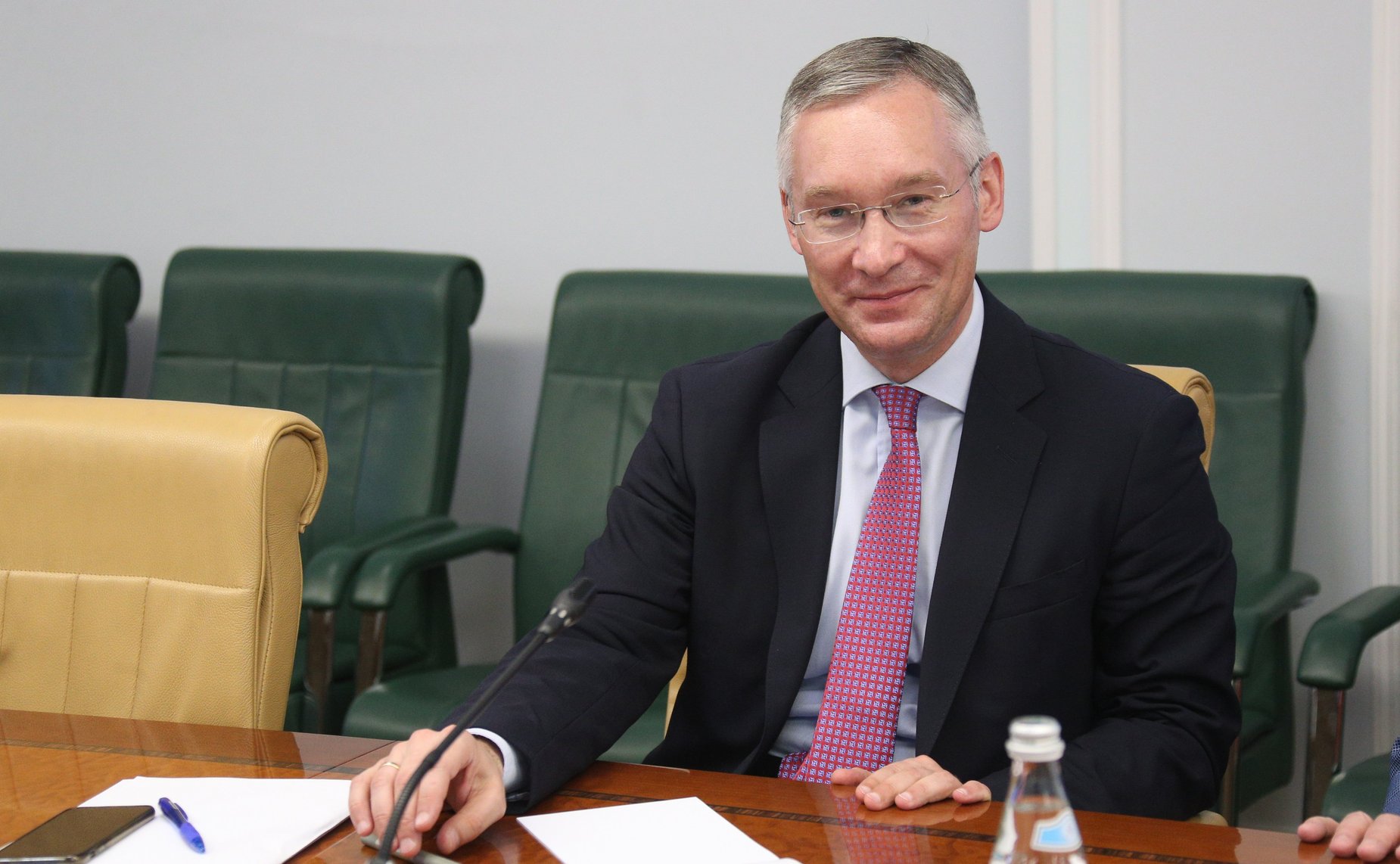 Встреча председателя Комитета СФ по международным делам Григория Карасина с главой Представительства Европейского Союза в Российской Федерации Маркусом Эдерером