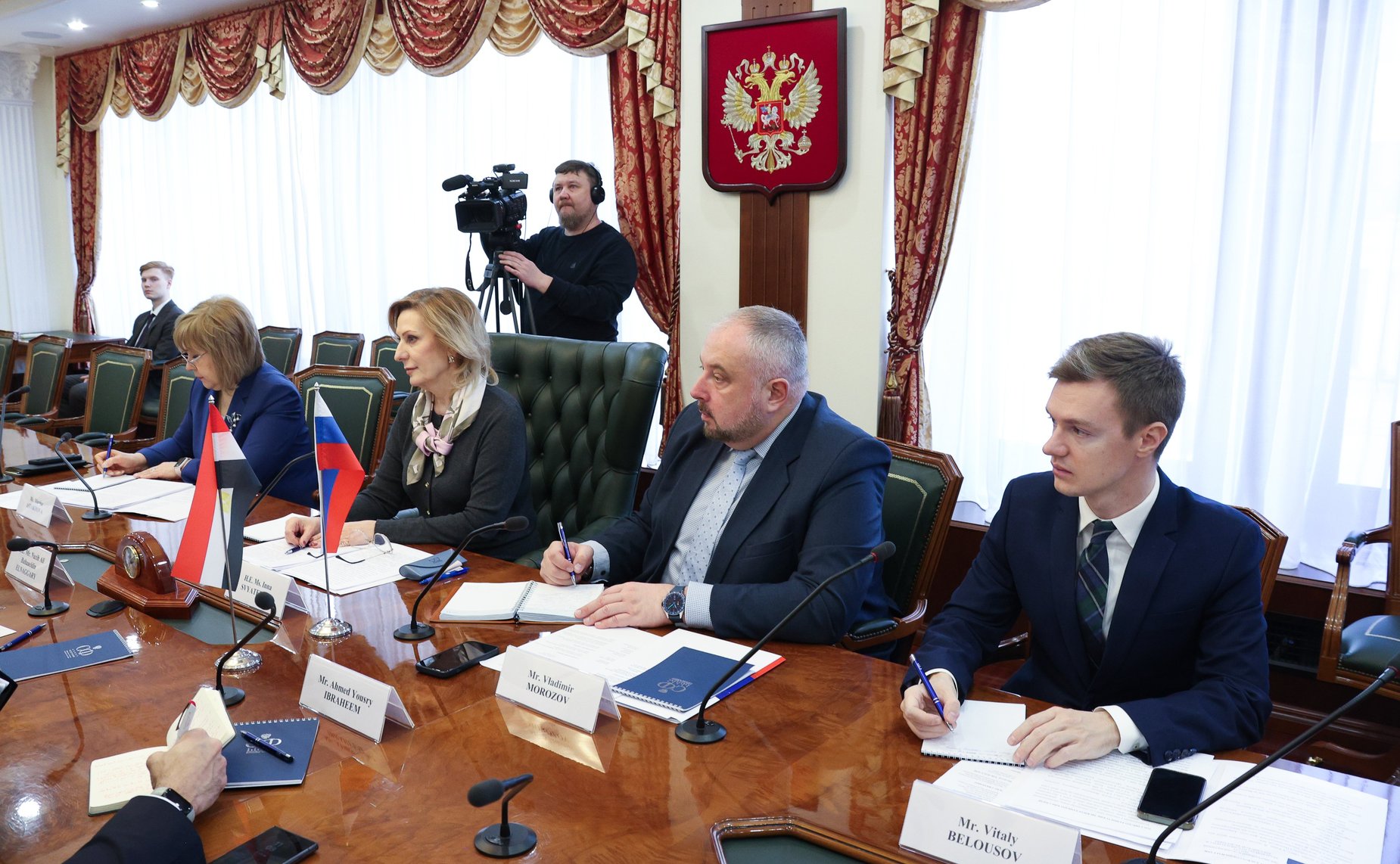 Встреча заместителя Председателя СФ, руководителя группы по сотрудничеству Совета Федерации с Сенатом Арабской Республики Египет Инны Святенко с Чрезвычайным и Полномочным Послом Арабской Республики Египет в РФ