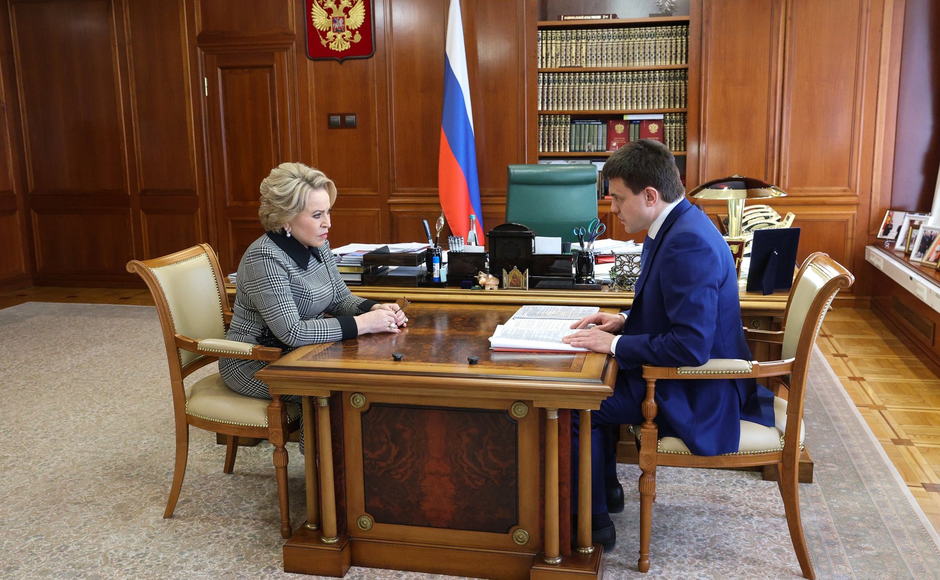 Встреча Председателя Совета Федерации Валентины Матвиенко с губернатором Красноярского края Михаилом Котюковым