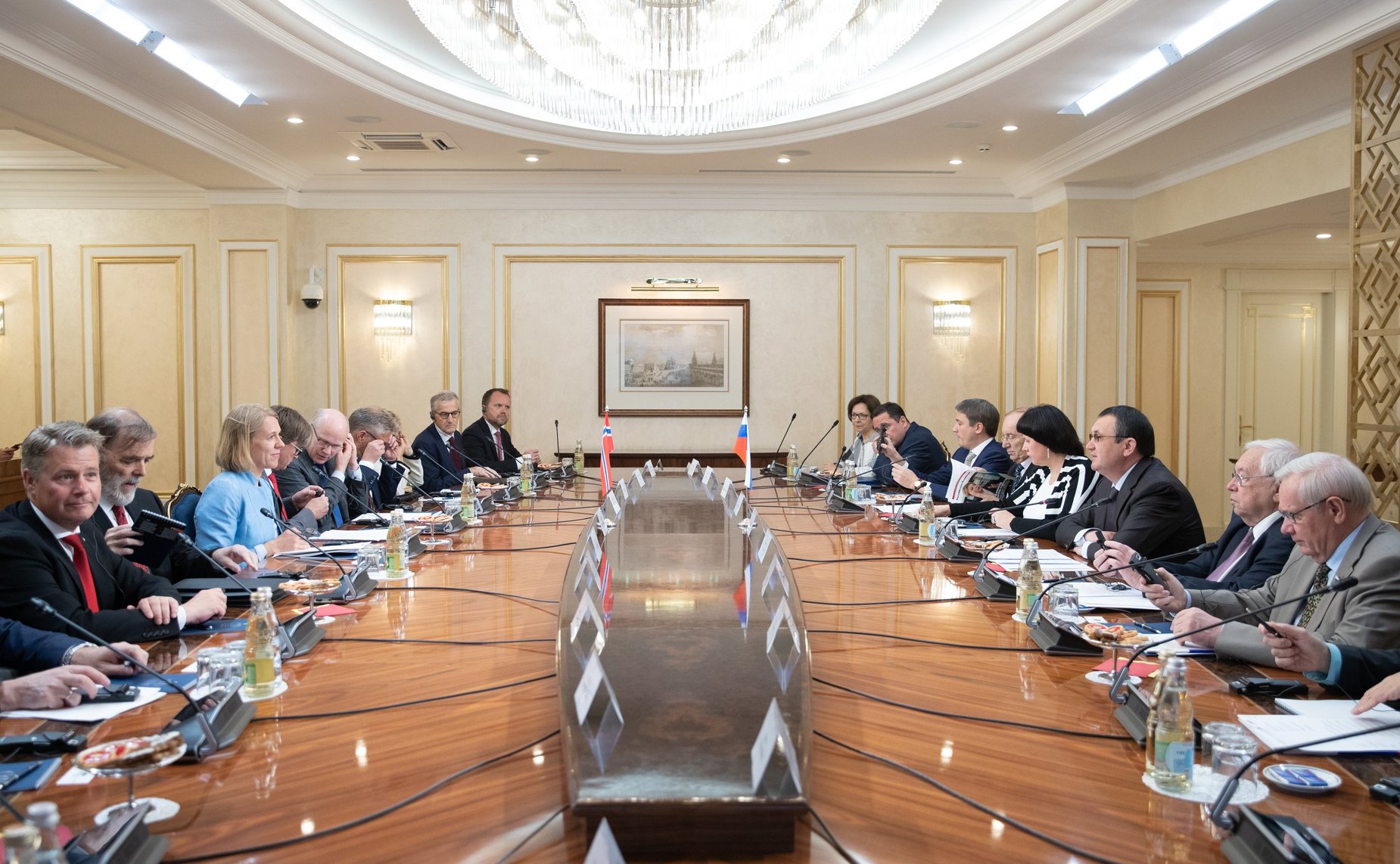 Встреча первого заместителя Председателя Совета Федерации Николая Федорова с председателем Комитета по вопросам внешней политики и обороны Стортинга Королевства Норвегия Анникен Хюитфельдт