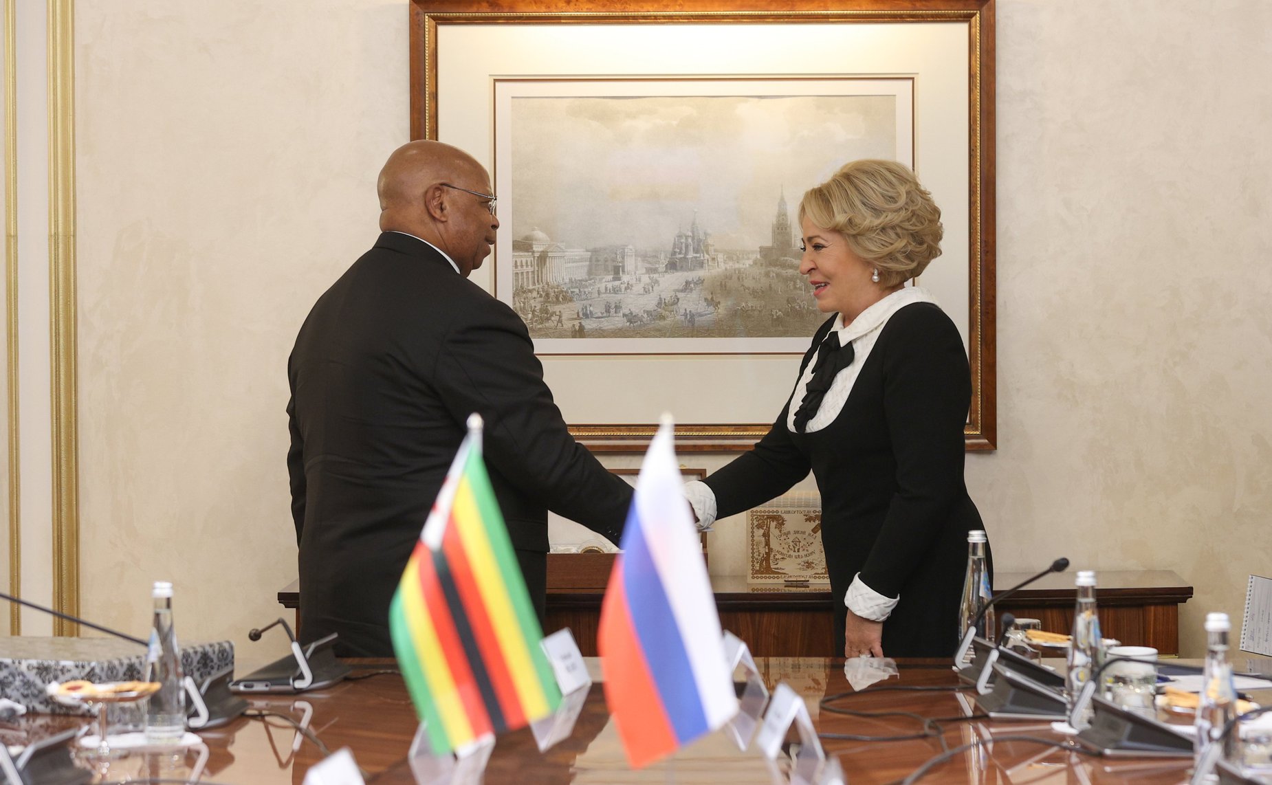 Встреча Председателя Совета Федерации Валентины Матвиенко с Председателем Национального собрания Парламента Республики Зимбабве Джейкобом Мудендой