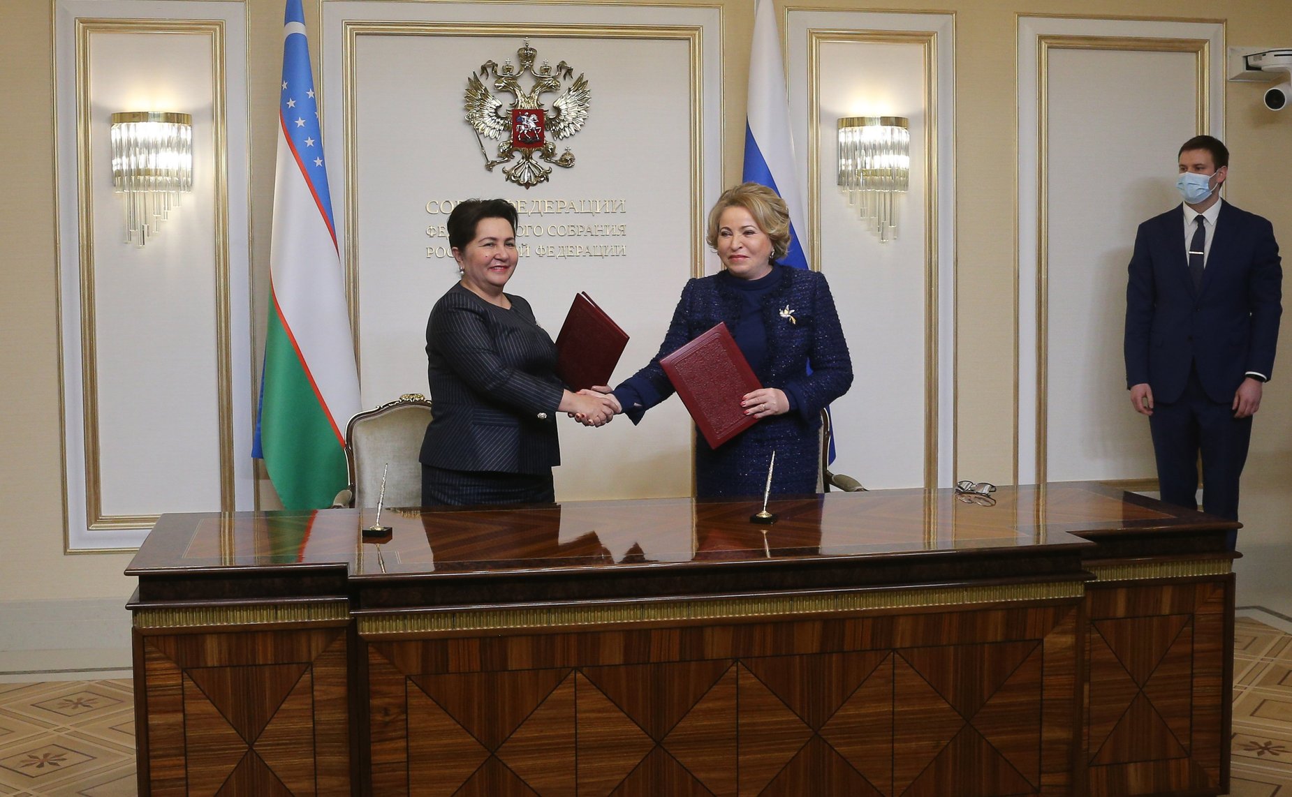 Встреча Валентины Матвиенко с Председателем Сената Олий Мажлиса Республики Узбекистан Танзилой Нарбаевой