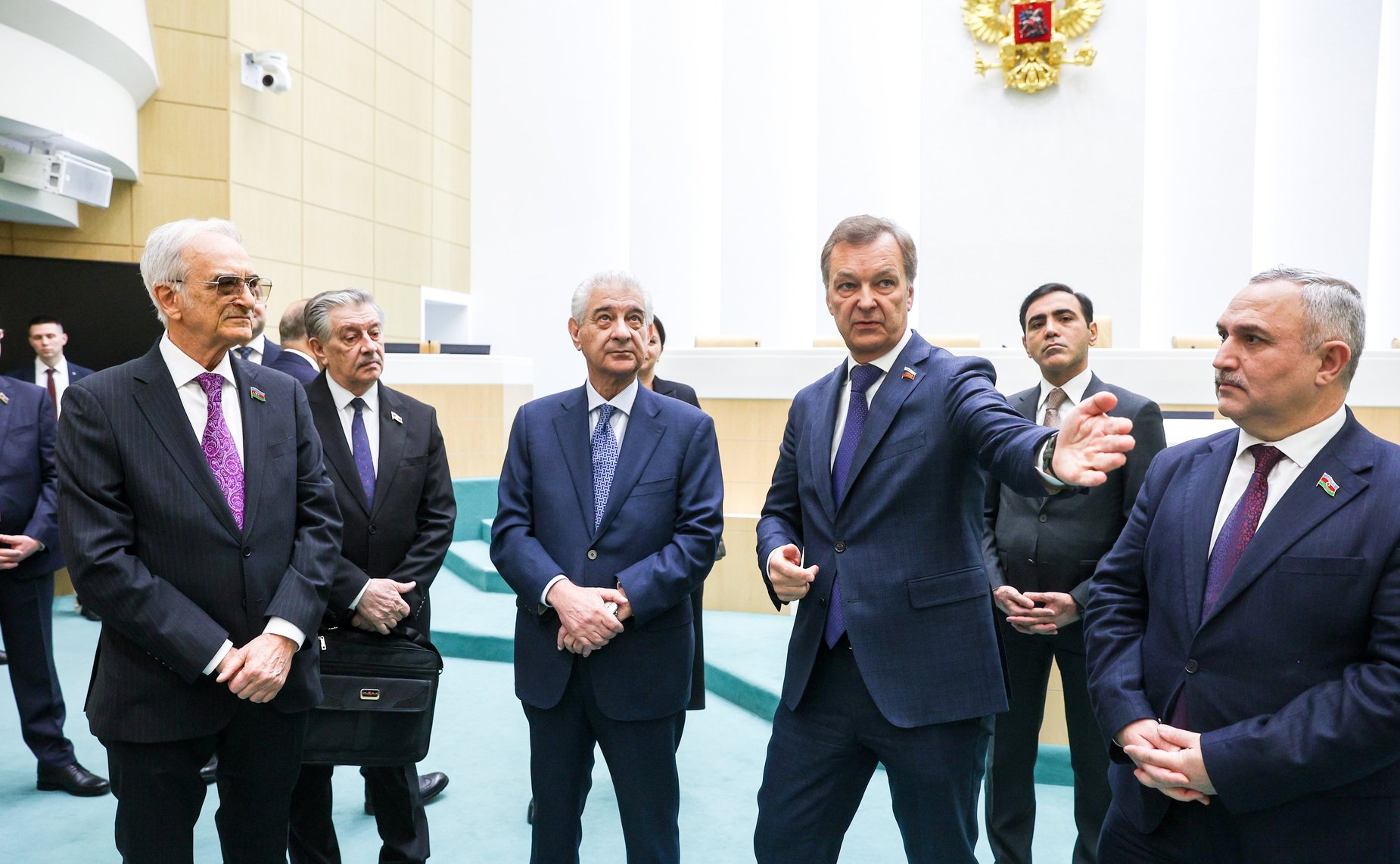 Экскурсия по Совету Федерации для делегации Милли Меджлиса Азербайджанской Республики во главе с первым заместителем Председателя Милли Меджлиса Азербайджанской Республики Али Ахмедовым