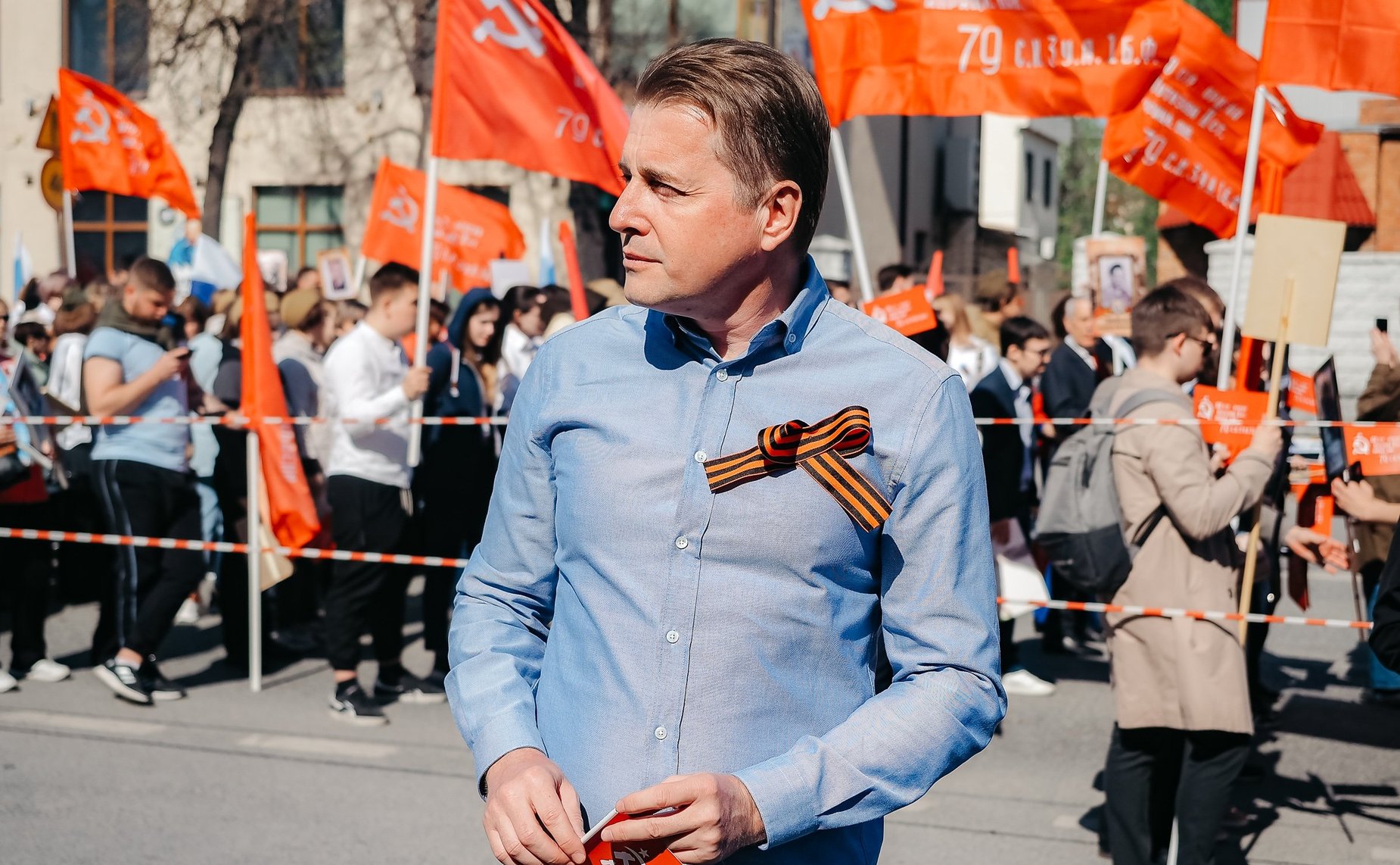 Дмитрий Горицкий вместе с земляками – тюменцами принял участие в акции «Бессмертный полк»