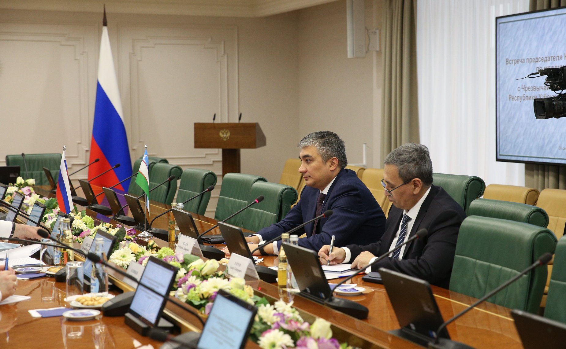 Встреча председателя Комитета СФ по международным делам Григория Карасина с Чрезвычайным и Полномочным Послом Республики Узбекистан в РФ Б.З. Асадовым