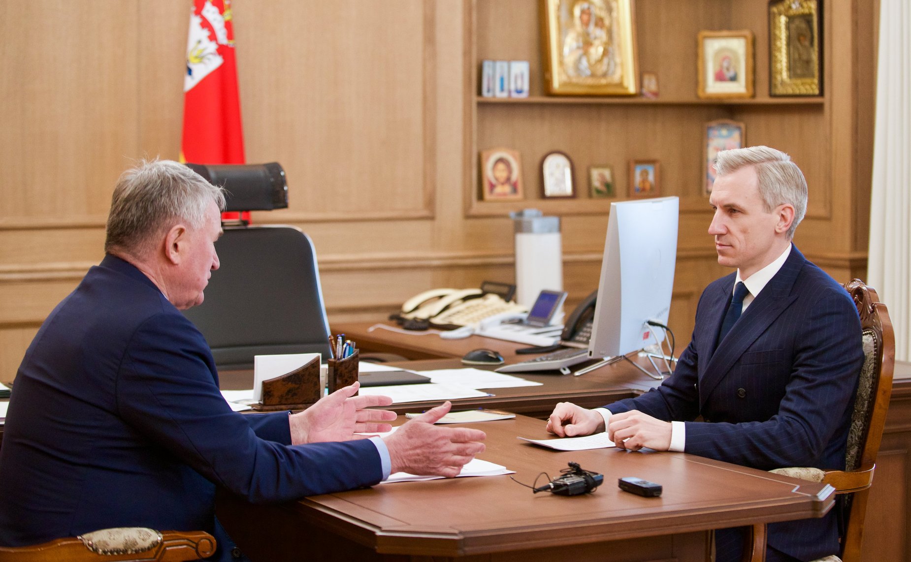 Встреча заместителя Председателя Совета Федерации Юрия Воробьева и губернатора Смоленской области Василия Анохина