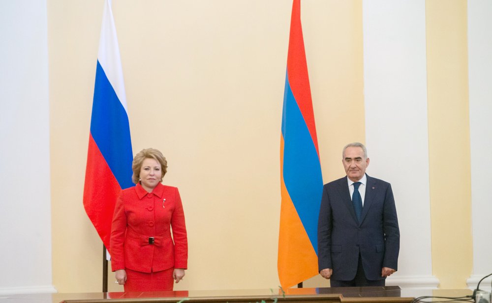 Встреча В. Матвиенко с Председателем Национального Собрания Республики Армения Г. Саакяном