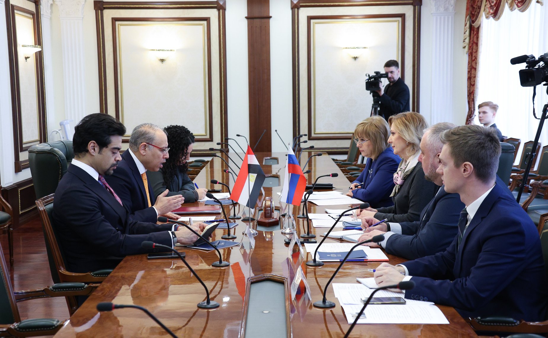 Встреча заместителя Председателя СФ, руководителя группы по сотрудничеству Совета Федерации с Сенатом Арабской Республики Египет Инны Святенко с Чрезвычайным и Полномочным Послом Арабской Республики Египет в РФ