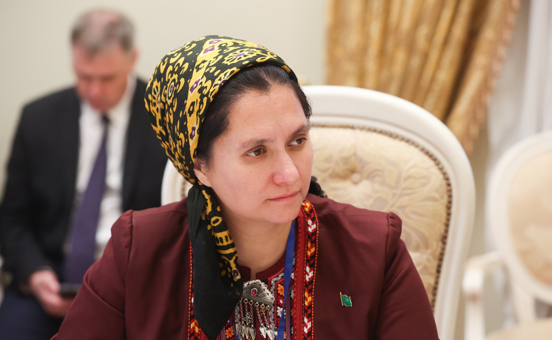 Встреча Председателя Совета Федерации Валентины Матвиенко и Огулджахан Атабаевой, возглавляющей делегацию Туркменистана на проходящем в Санкт-Петербурге Форуме «Содружество моды»