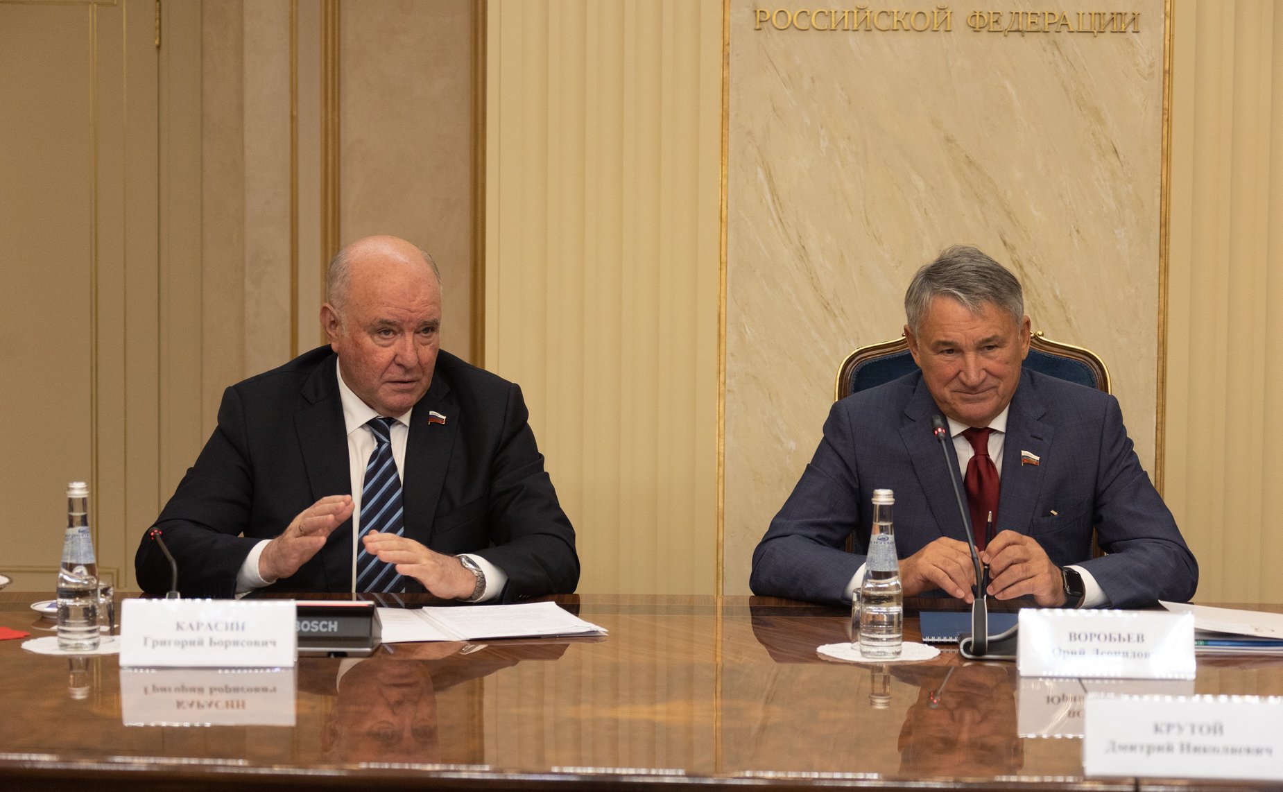 Встреча заместителя Председателя СФ Юрия Воробьева с Чрезвычайным и Полномочным Послом Республики Беларусь в РФ