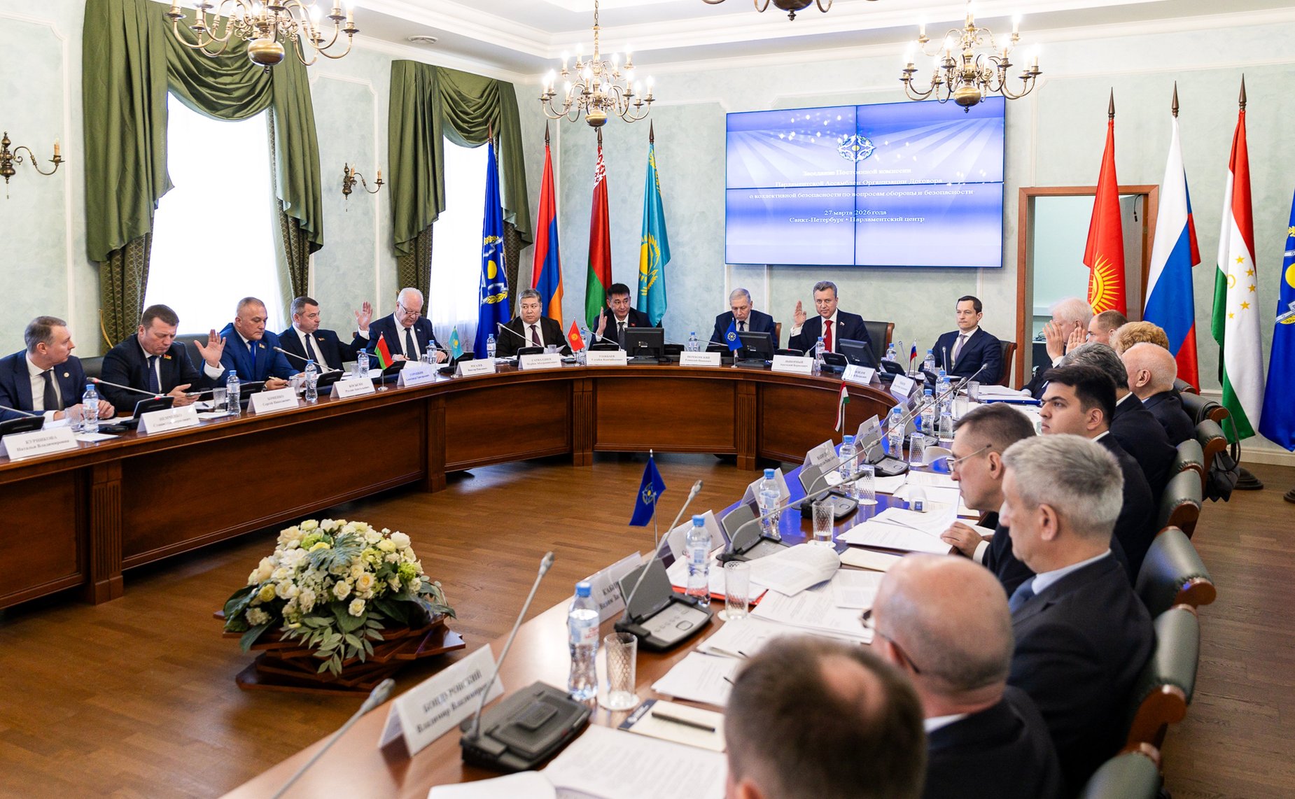 Участие сенаторов Российской Федерации в заседании Постоянной комиссии ПА ОДКБ по вопросам обороны и безопасности
