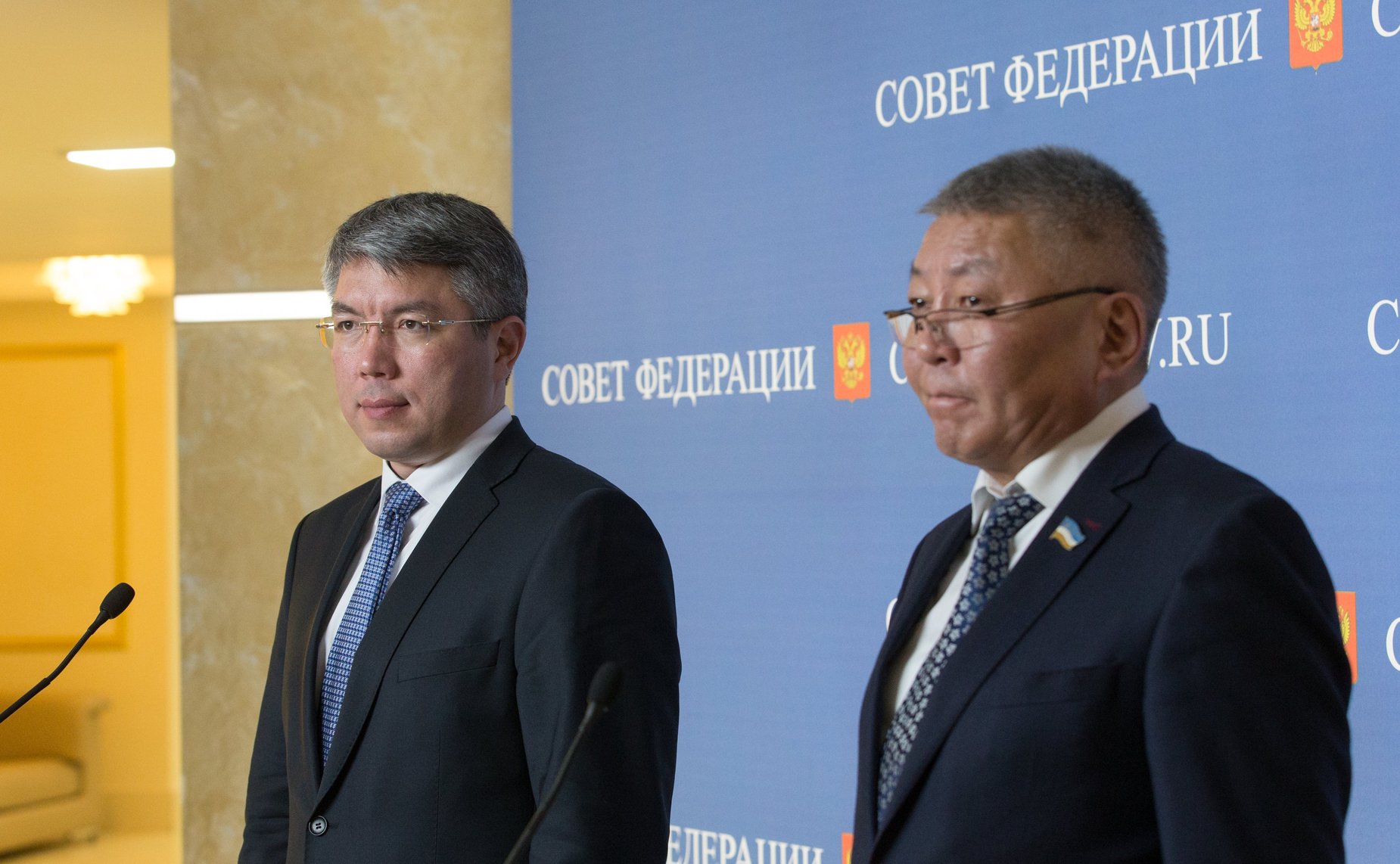 Глава Республики Бурятия А. Цыденов и Председатель Народного Хурала Бурятии Цырен-Даши Доржиев