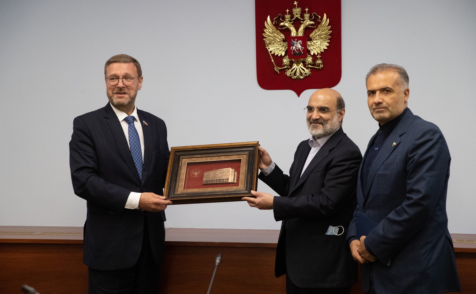 Встреча заместителя Председателя Совета Федерации Константина Косачева с руководителем Гостелерадио Исламской Республики Иран Абдулали Али-Асгари