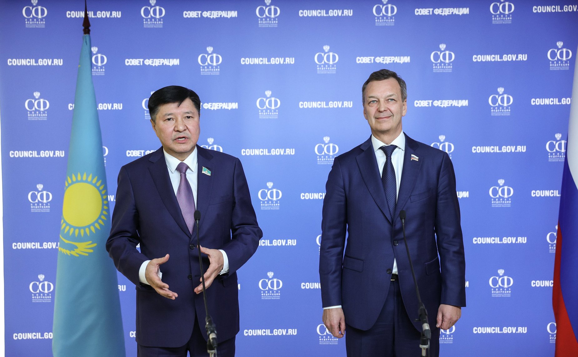 Пресс-подход по итогам заседания Комиссии по сотрудничеству между Советом Федерации и Сенатом Парламента Республики Казахстан