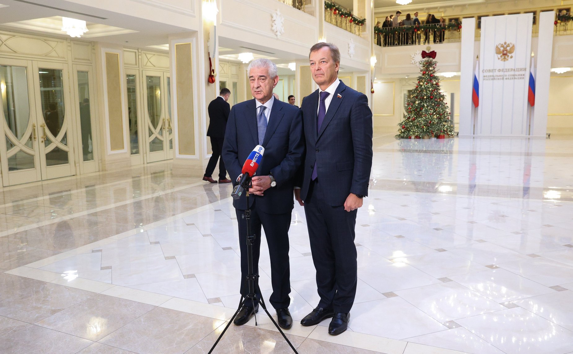 Пресс-подход по итогам 23-го заседания Межпарламентской комиссии по сотрудничеству Федерального Собрания РФ и Милли Меджлиса Азербайджанской Республики