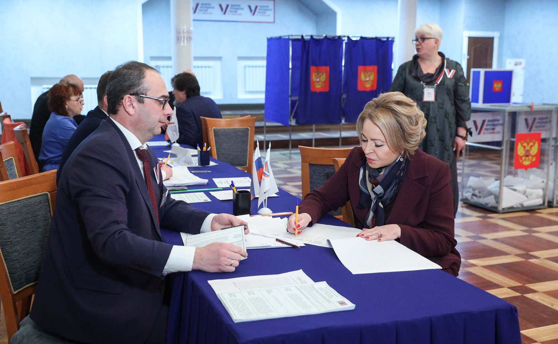 Валентина Матвиенко приняла участие в голосовании на выборах Президента Российской Федерации