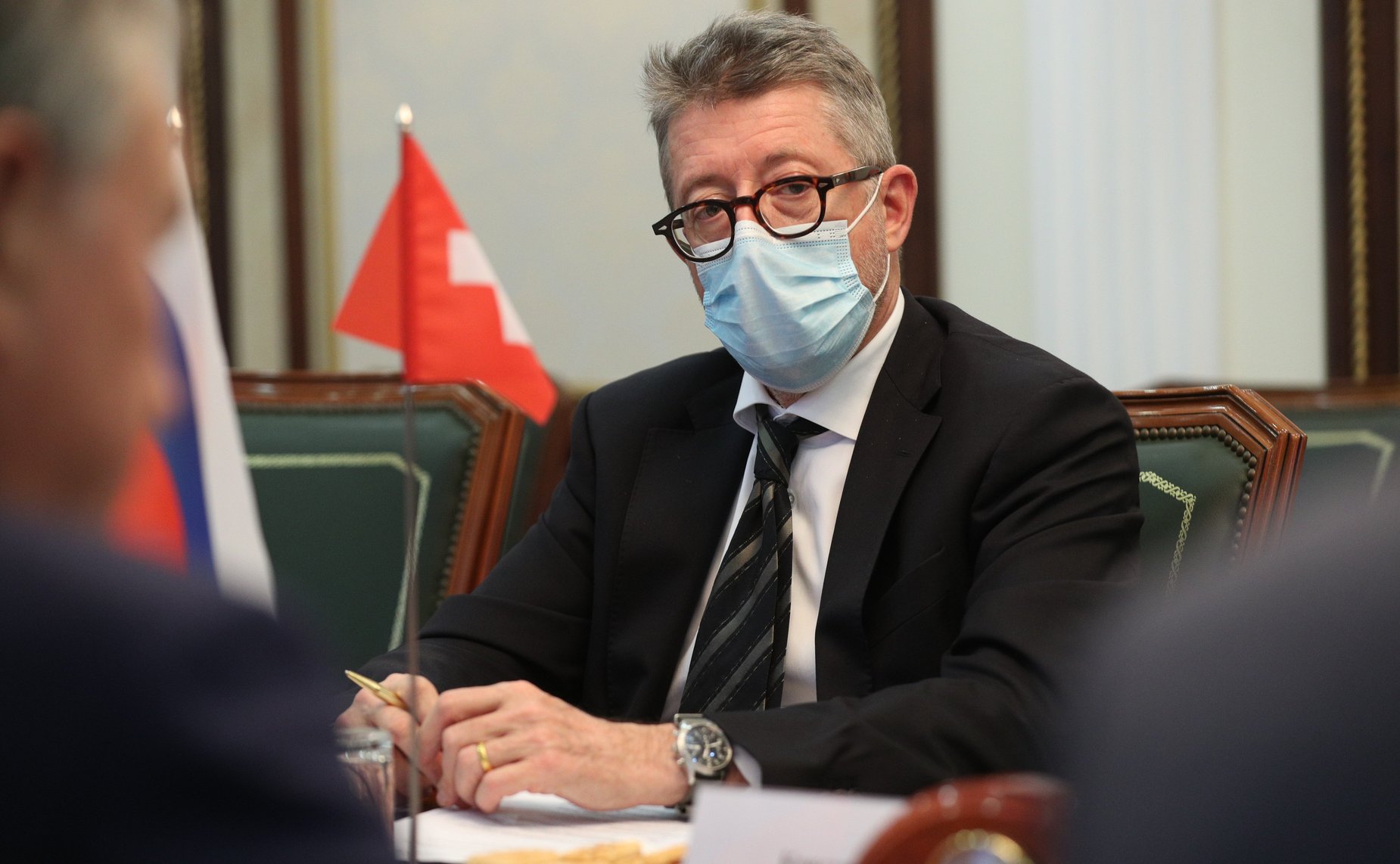 Встреча заместителя Председателя СФ Юрия Воробьева с Чрезвычайным и Полномочным Послом Швейцарской Конфедерации в РФ Кристиной Марти Ланг