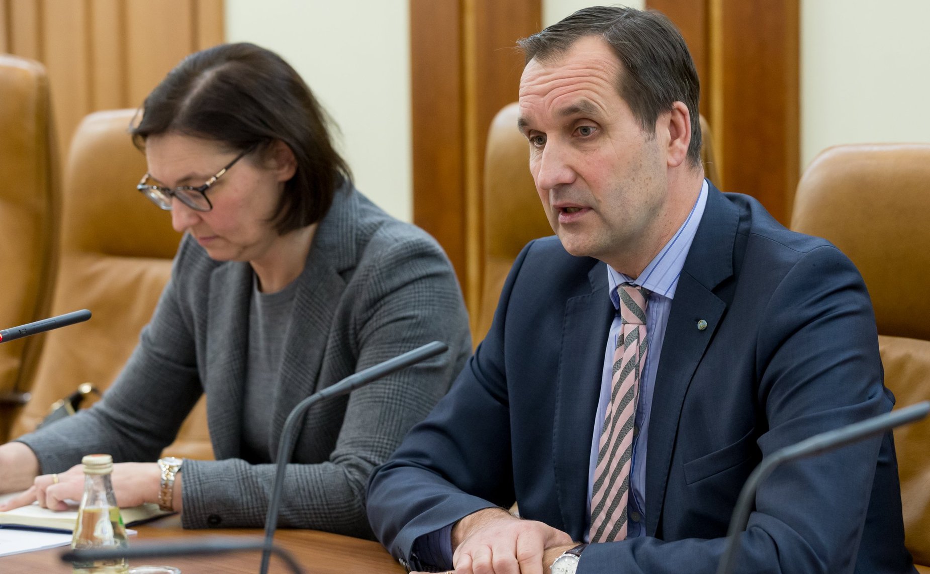 Встреча К. Косачева с Чрезвычайным и полномочным послом Латви в РФ М. Риекстиньшем