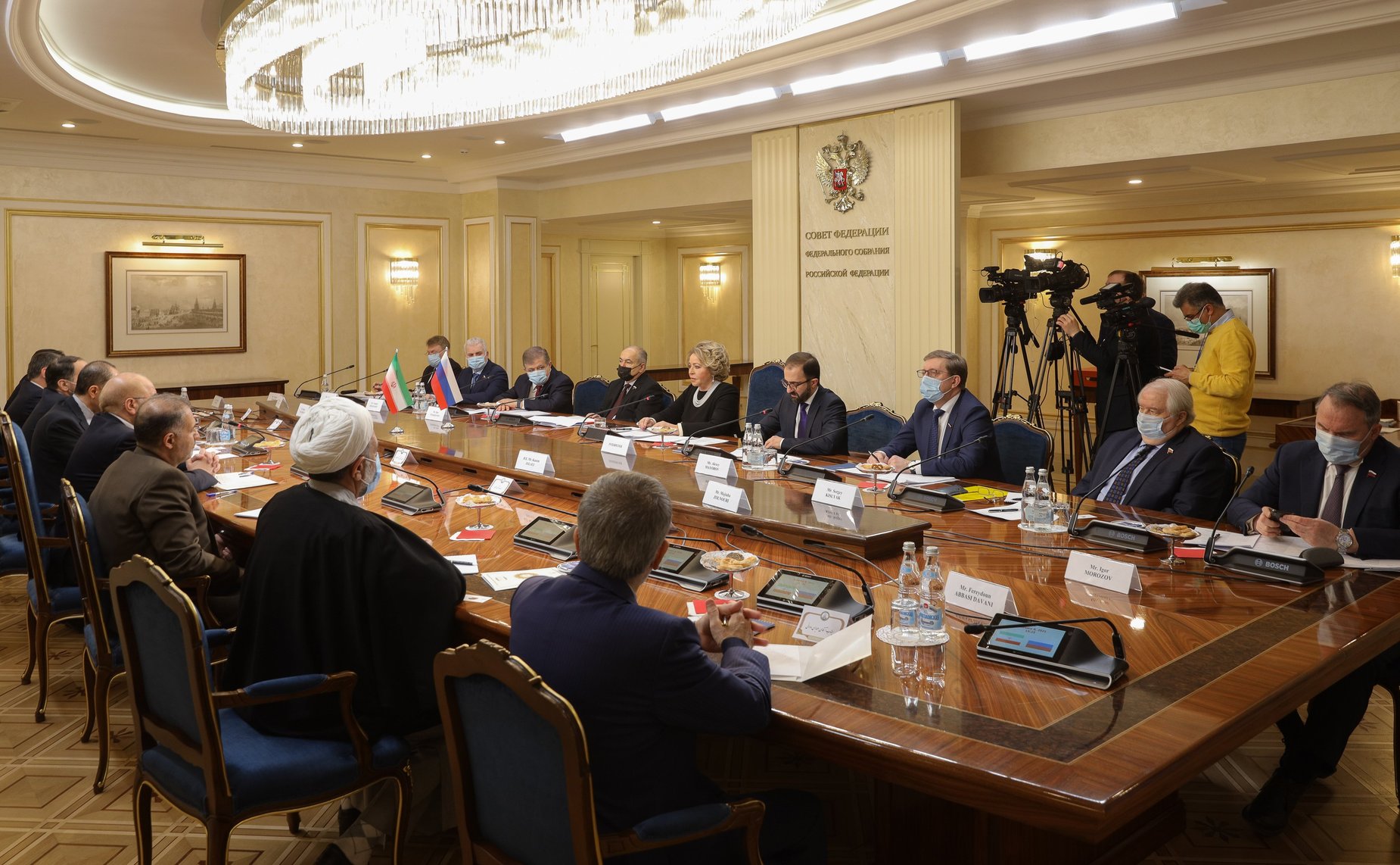 Встреча Валентины Матвиенко с Председателем Собрания Исламского Совета Исламской Республики Иран Мохаммадом Багером Галибафом
