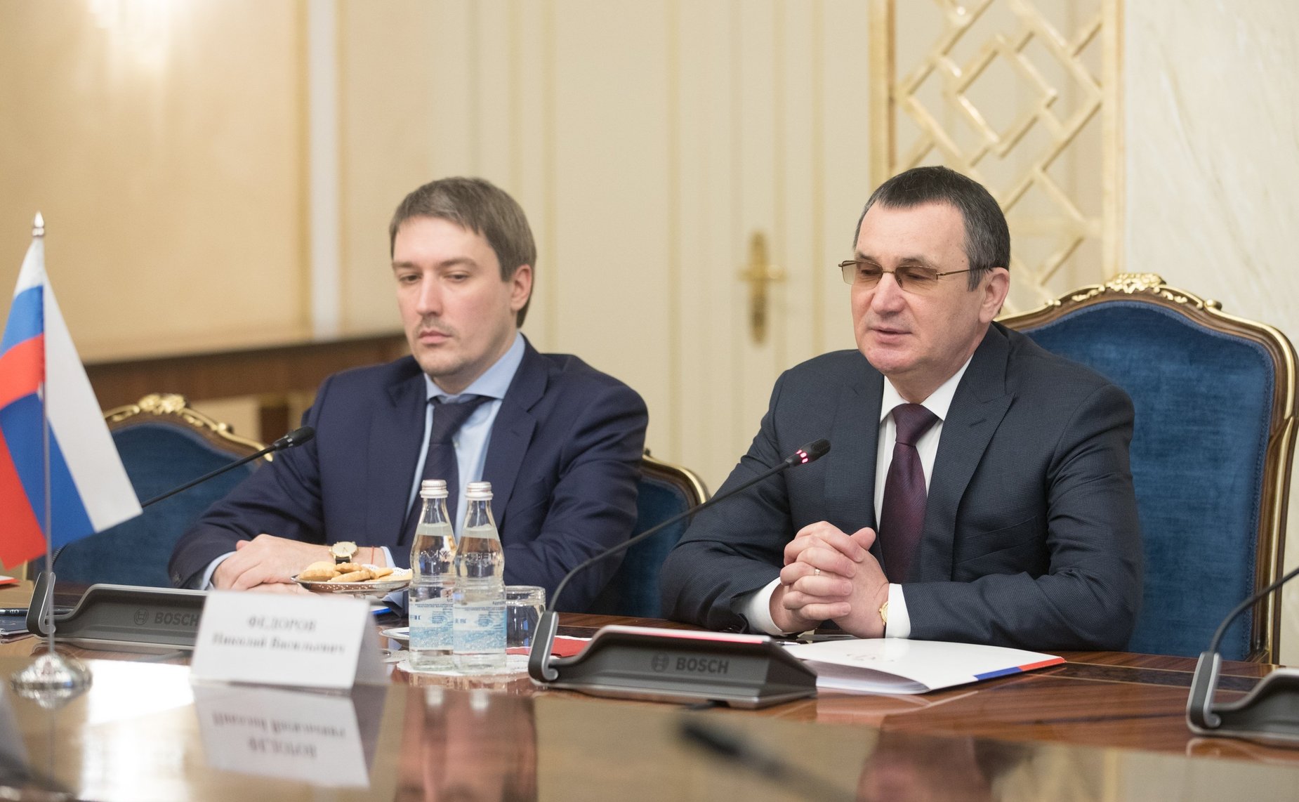 Встреча Н. Федорова с Чрезвычайным и Полномочным Послом Республики Беларусь в Российской Федерации И. Петришенко