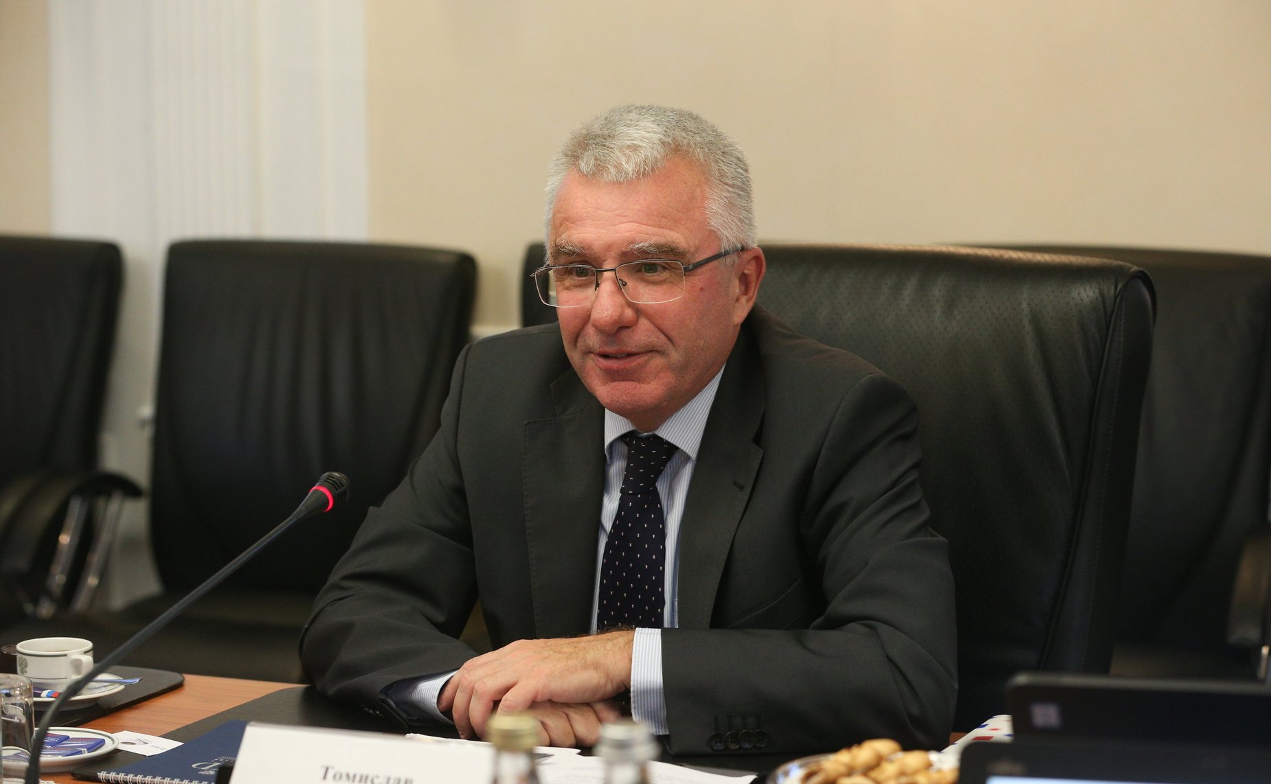 Встреча председателя Комитета СФ по международным делам Григория Карасина с Чрезвычайным и Полномочным Послом Республики Хорватия в РФ Томиславом Царом