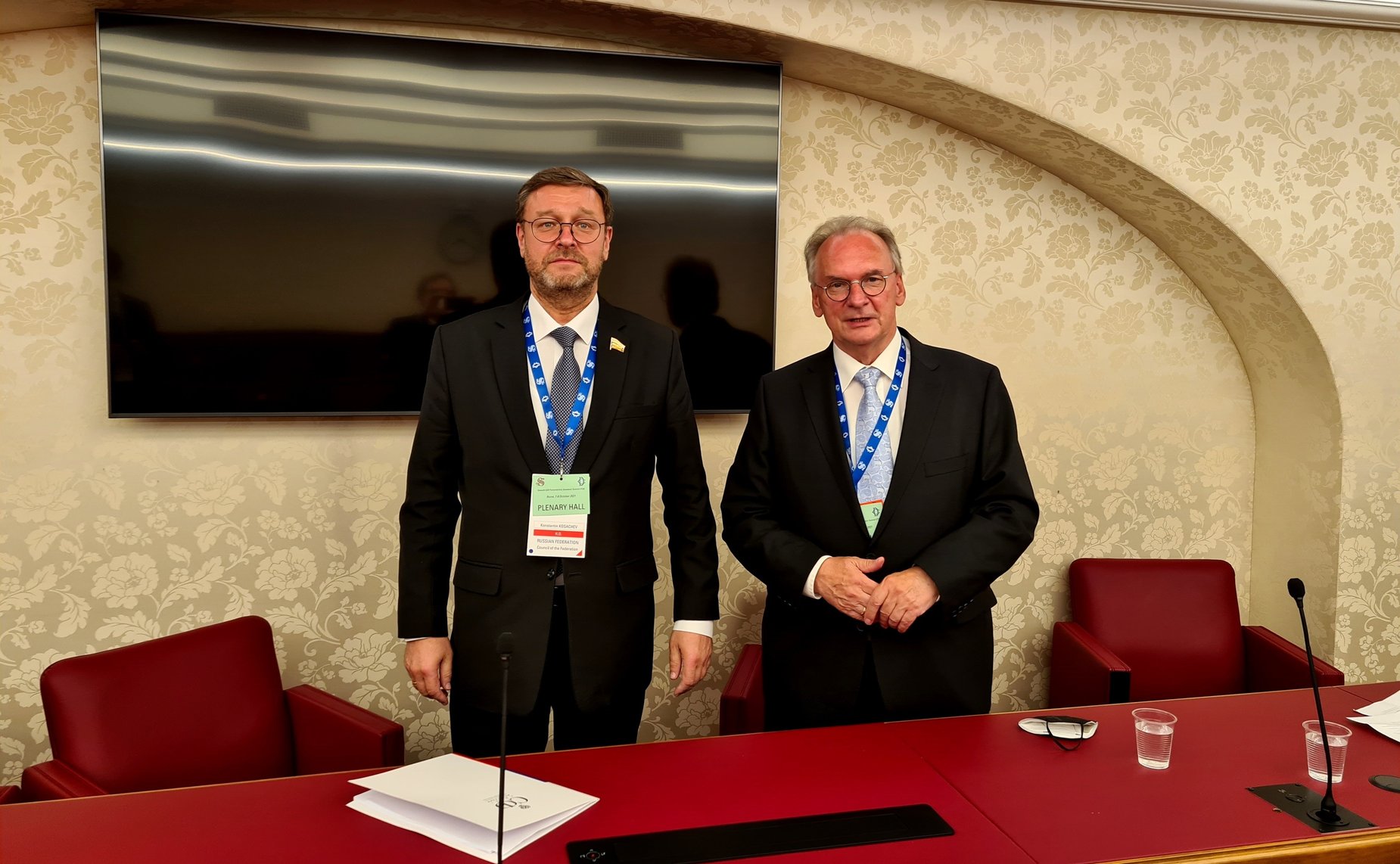 Встреча заместителя Председателя СФ Константина Косачева и председателя Бундесрата ФРГ, премьер-министра Земли Саксония-Ангальт Райне Хазелоффа