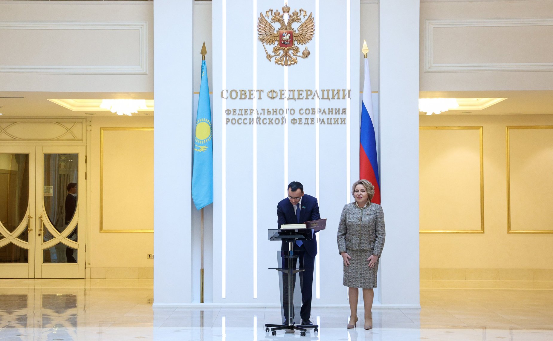 Встреча Председателя Совета Федерации Валентины Матвиенко с Председателем Сената Парламента Республики Казахстан Мауленом Ашимбаевым