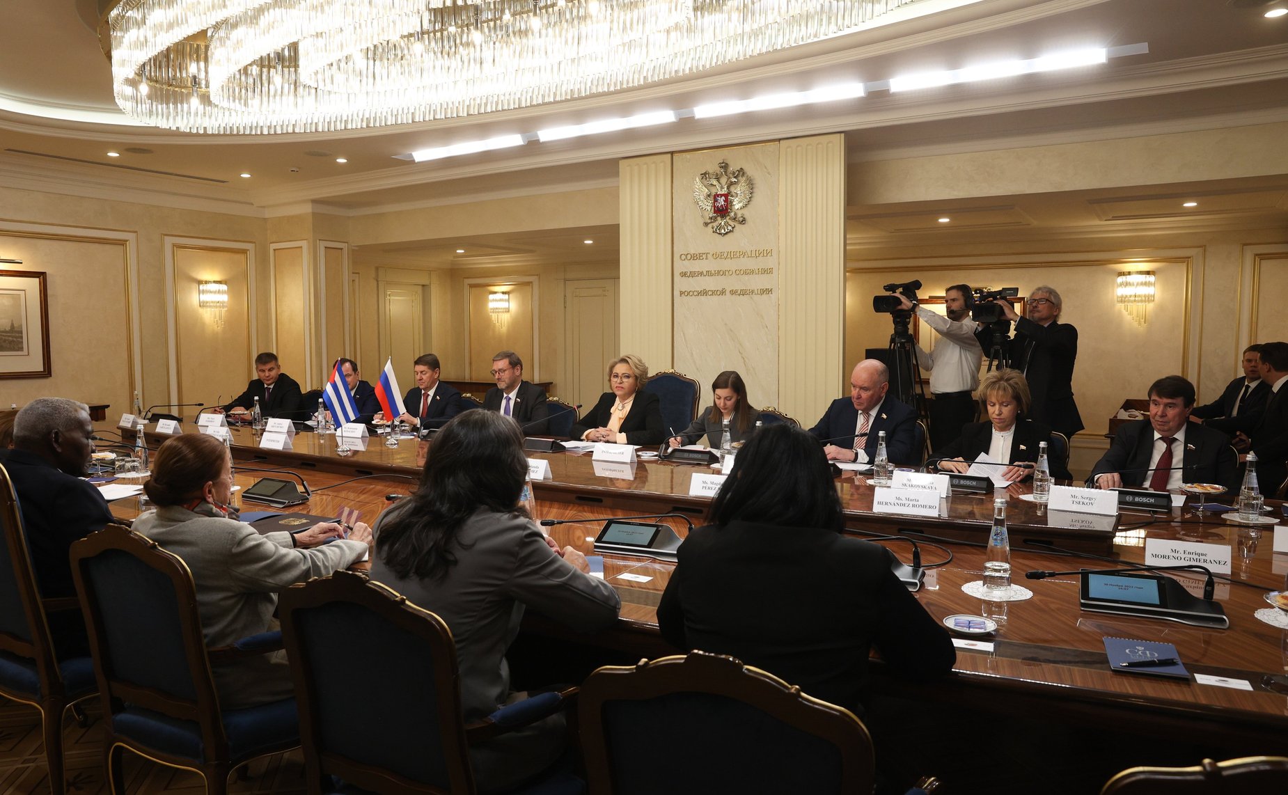 Встреча Председателя Совета Федерации Валентины Матвиенко с Председателем Национальной ассамблеи народной власти и Государственного Совета Республики Куба Эстебаном Ласо Эрнандесом