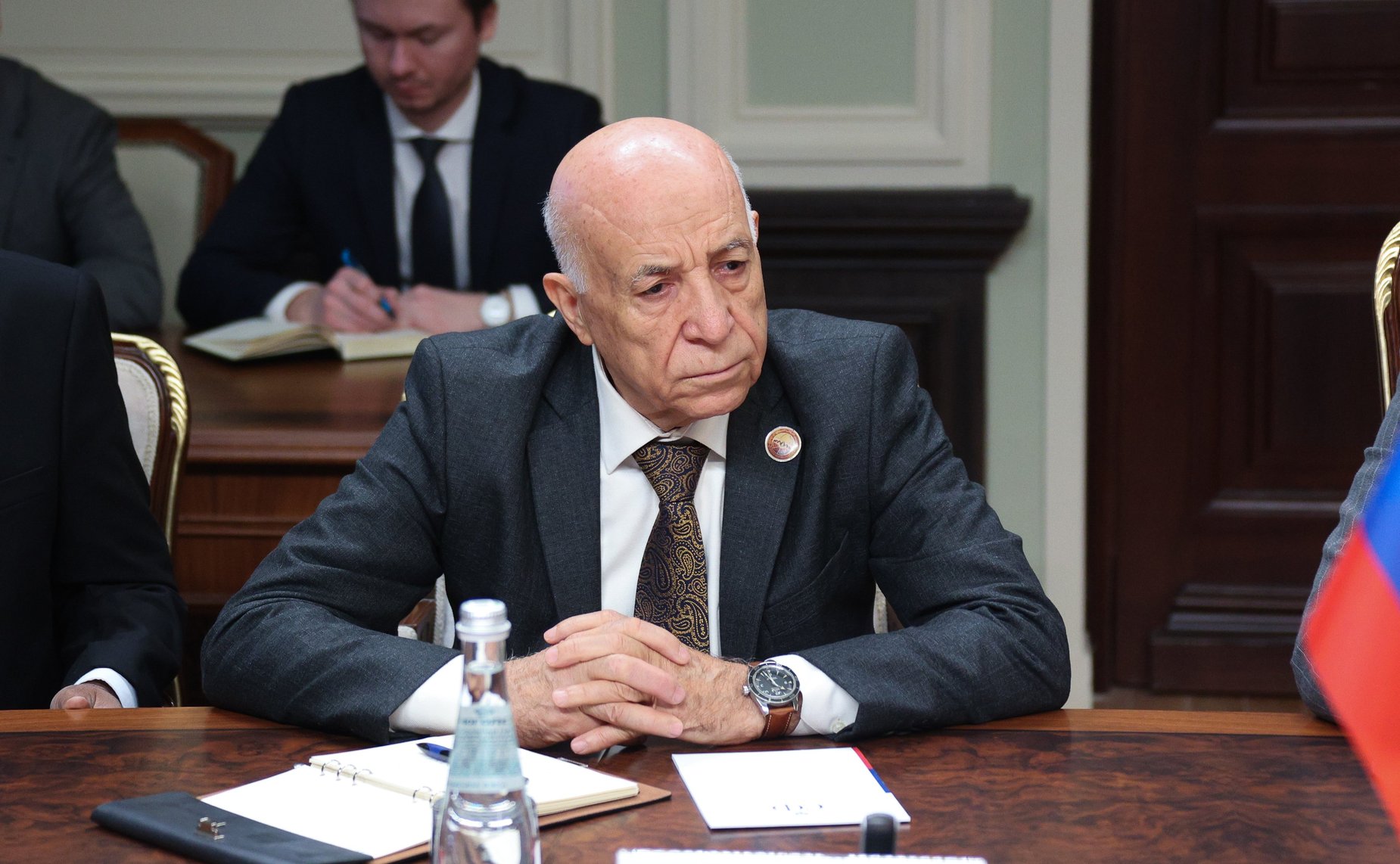 Григорий Карасин и Вячеслав Тимченко провели встречу с Председателем Комитета по сопровождению надзорных органов Палаты представителей Государства Ливия Заидом Хадией