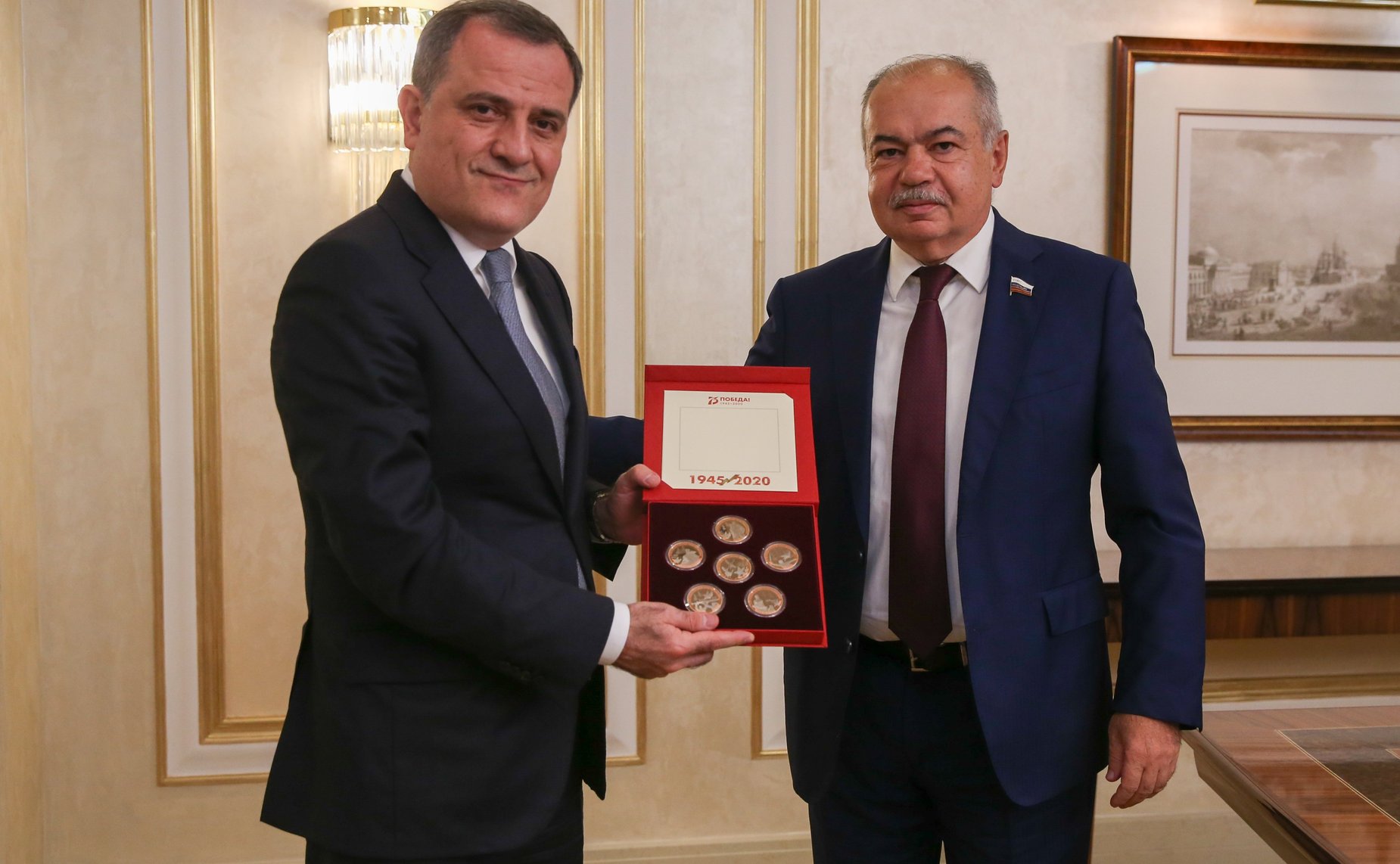 Заместитель Председателя Совета Федерации Ильяс Умаханов провел встречу с Министром иностранных дел Азербайджанской Республики Джейхуном Байрамовым