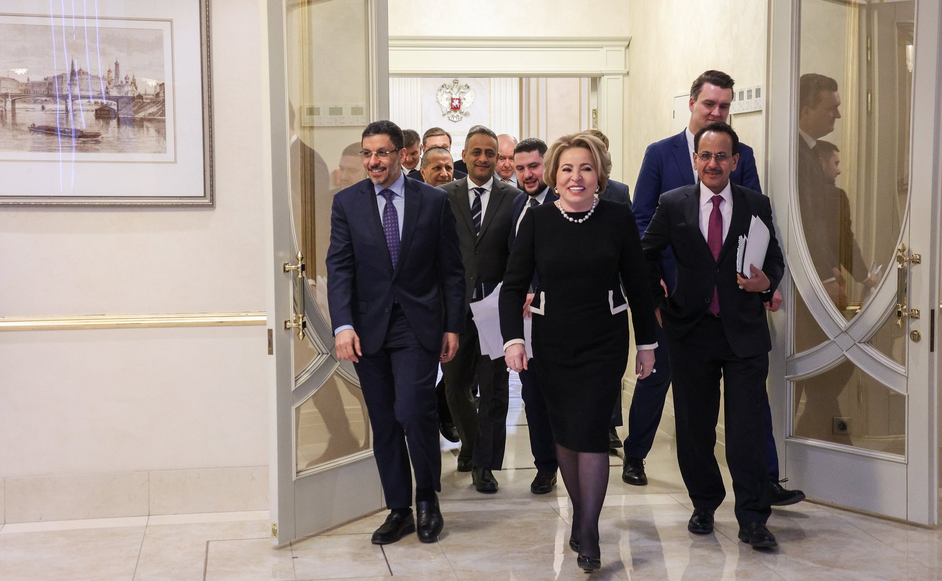 Встреча Председателя Совета Федерации Валентины Матвиенко с Председателем Совета министров, Министром иностранных дел и по делам экспатриантов Йеменской Республики Ахмедом Авадом Бен Мубараком