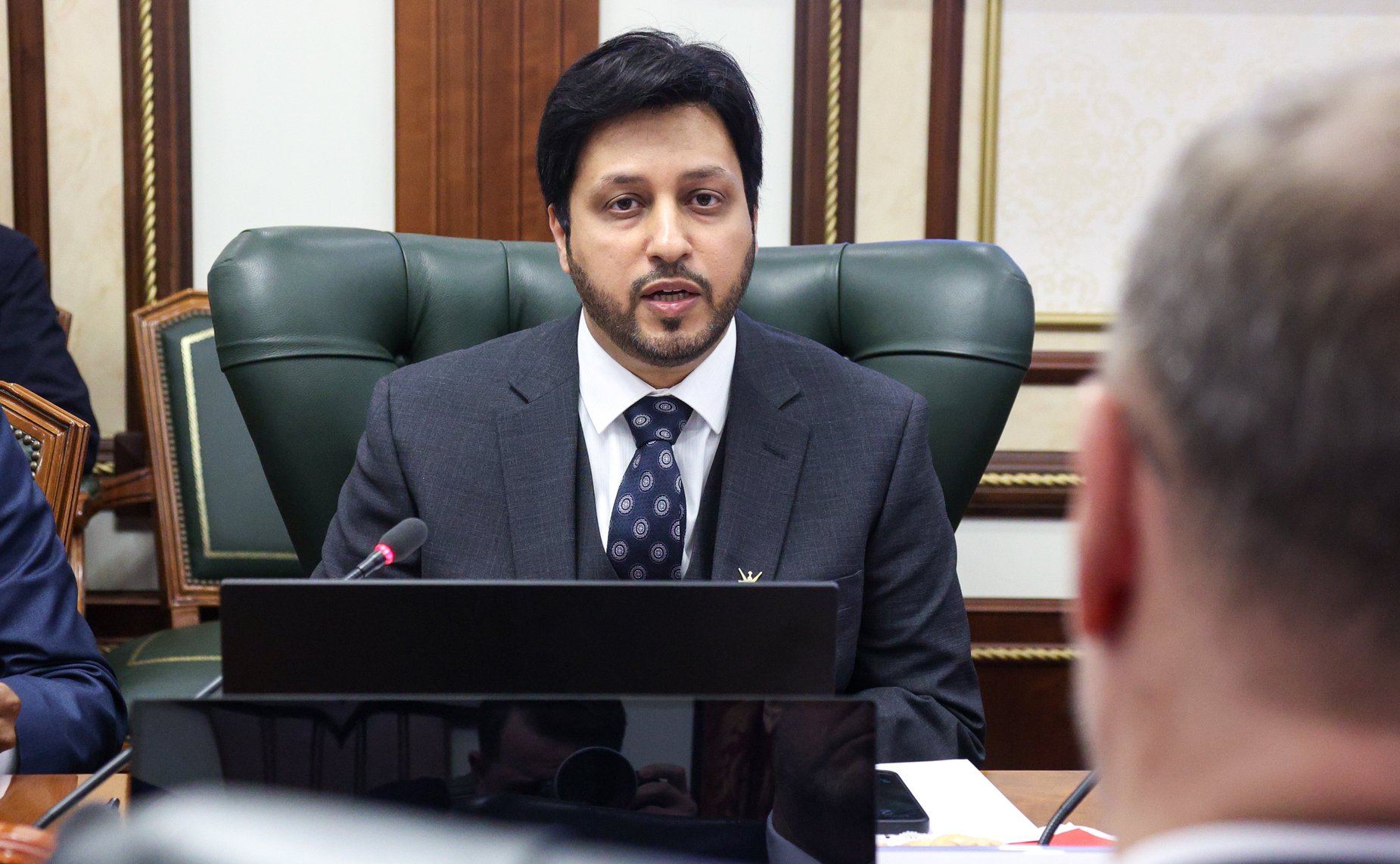 Встреча заместителя Председателя СФ Константина Косачева с руководителем группы по сотрудничеству с Российской Федерации, председателем Комитета по экономике и финансам Государственного совета Султаната Оман Зафером Аль Шанфари