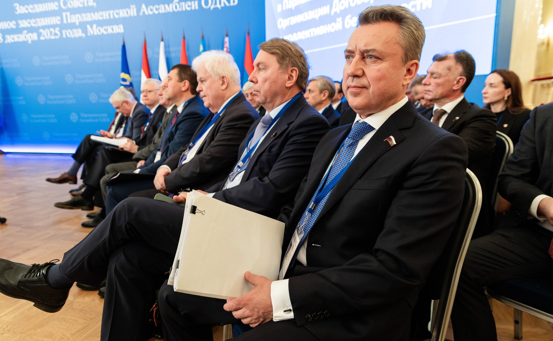 Участие делегации Совета Федерации во главе с заместителем Председателя Совета Федерации Юрием Воробьевым в совместном заседании Совета и восемнадцатом пленарном заседании ПА ОДКБ