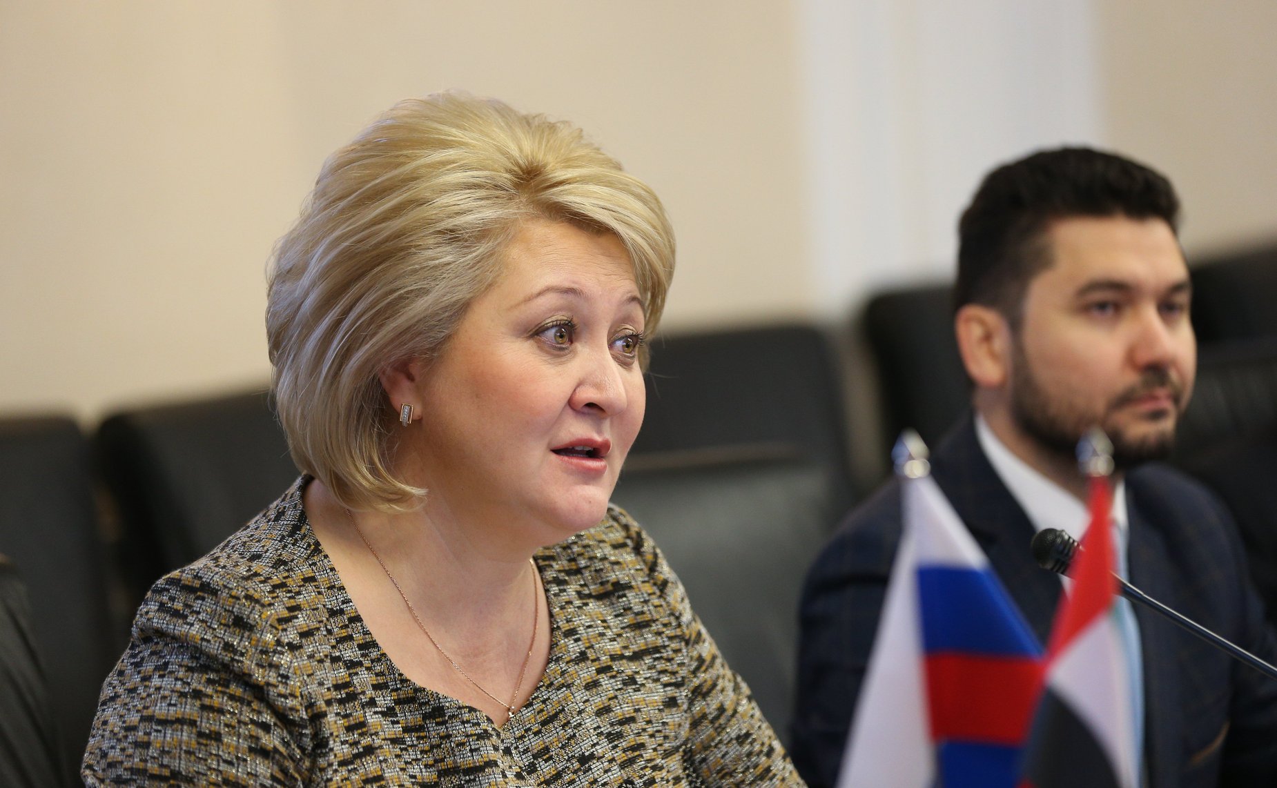 Встреча председателя Комитета СФ по науке, образованию и культуре Лилии Гумеровой с Чрезвычайным и Полномочным Послом Объединенных Арабских Эмиратов в РФ Мохаммедом Аль-Джабером