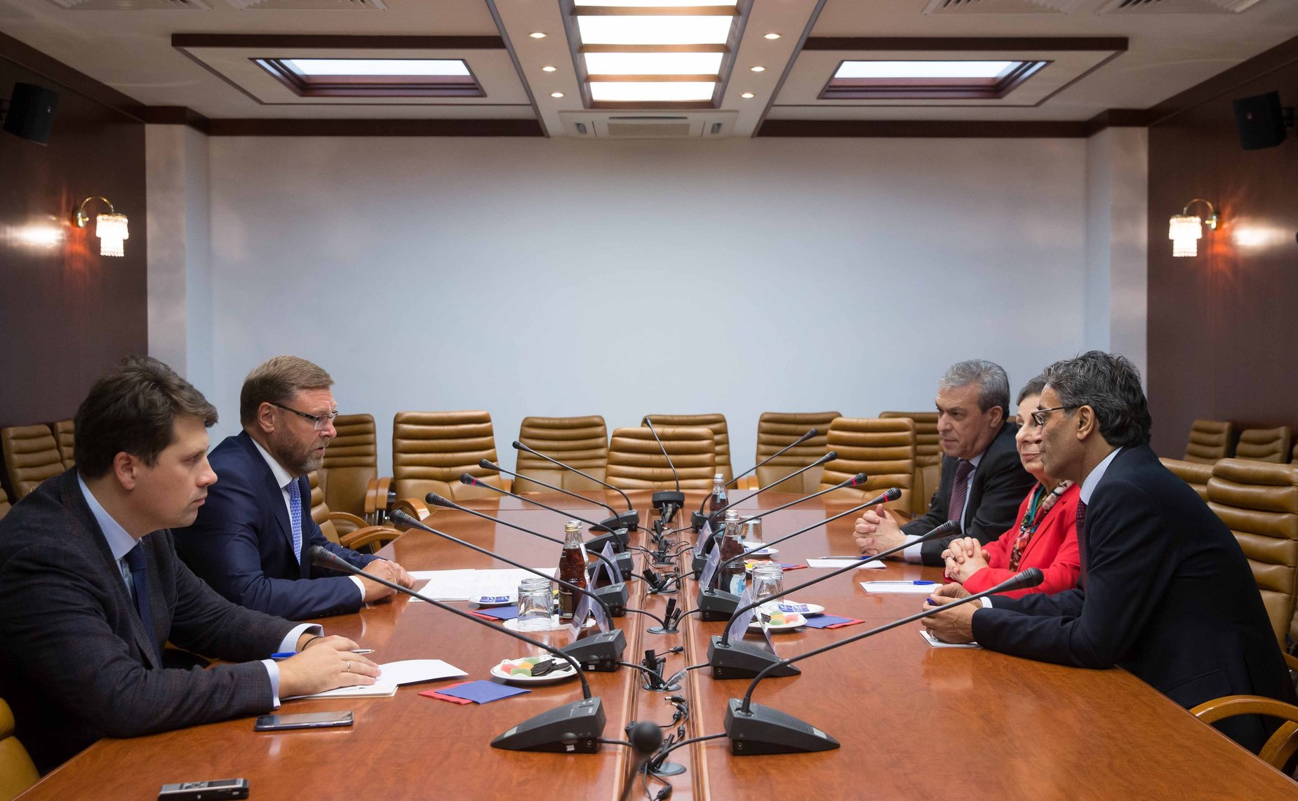 Встреча Константина Косачева с членом Исполкома Организации освобождения Палестины Хананом Ашрауи