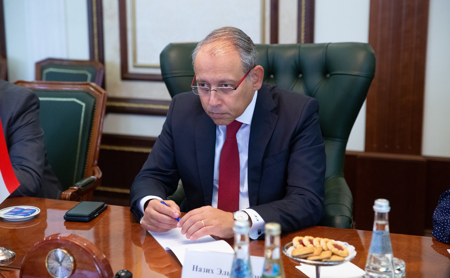 Встреча председателя Комитета Совета Федерации по международным делам Григория Карасина с Послом Египта в России Назихом Нагари