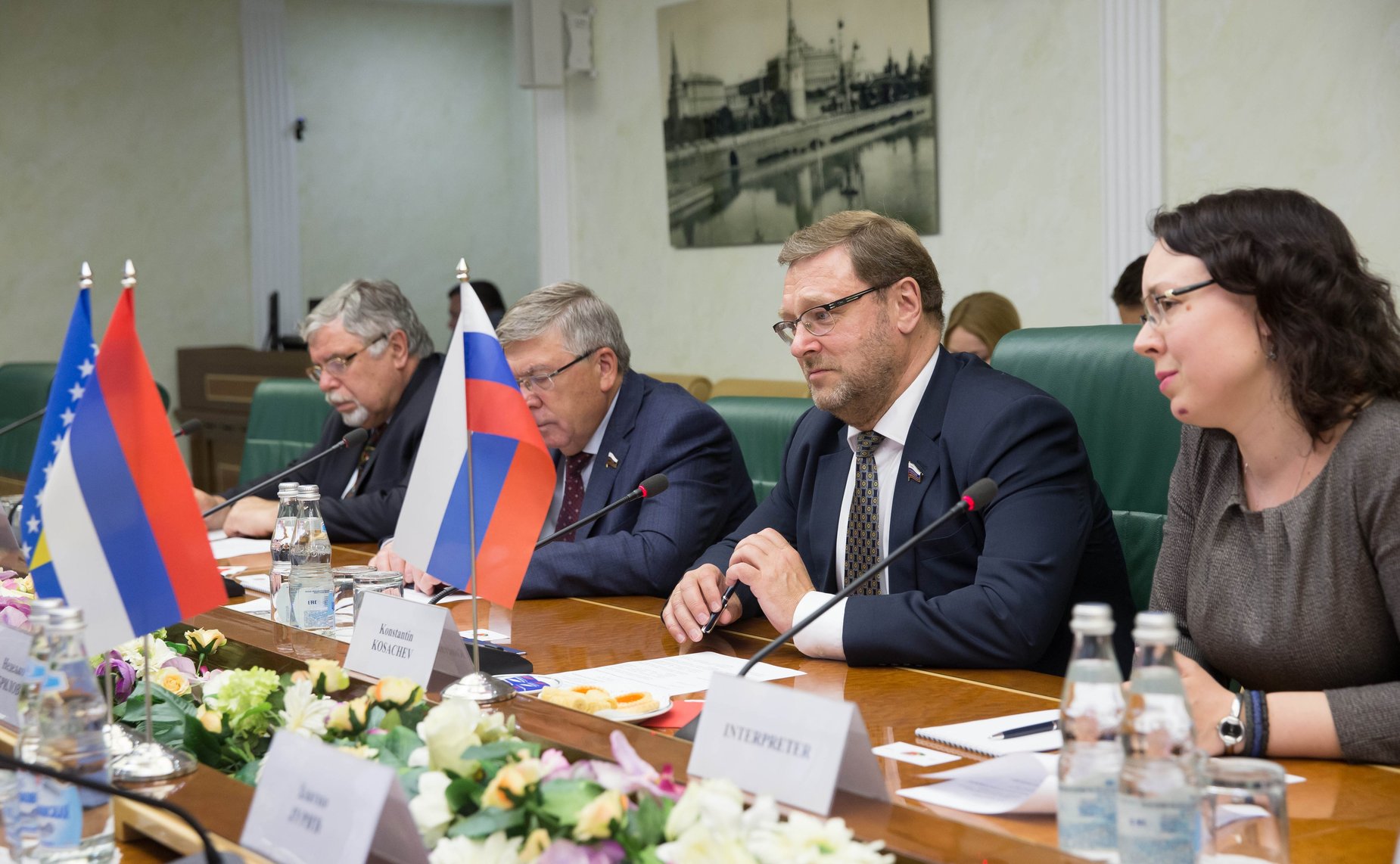 Встреча Константина Косачева с Председателем Народной Скупщины Республики Сербской (Босния и Герцеговина) Неделько Чубриловичем
