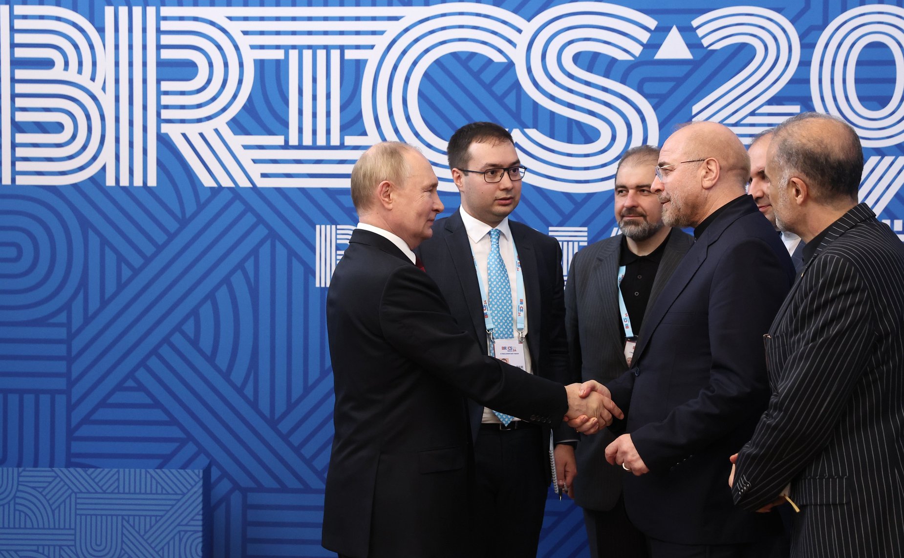 Х Парламентский форум БРИКС. Встреча Президента Российской Федерации Владимира Путина с Председателем Собрания исламского совета Исламской Республики Иран Мохаммадом Багером Галибафом