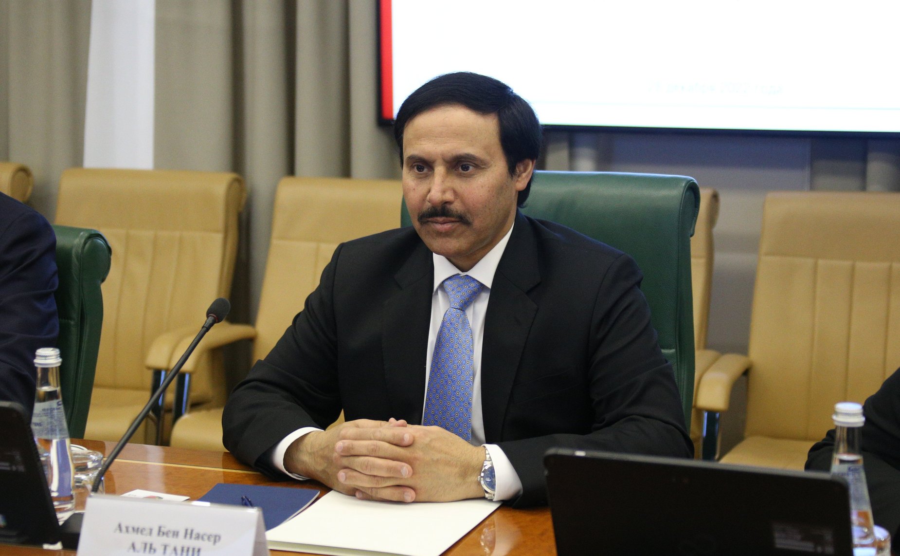 Встреча заместителя Председателя СФ Константина Косачева с Чрезвычайным и Полномочным Послом Государства Катар в РФ Ахмедом Бен Насером Аль Тани