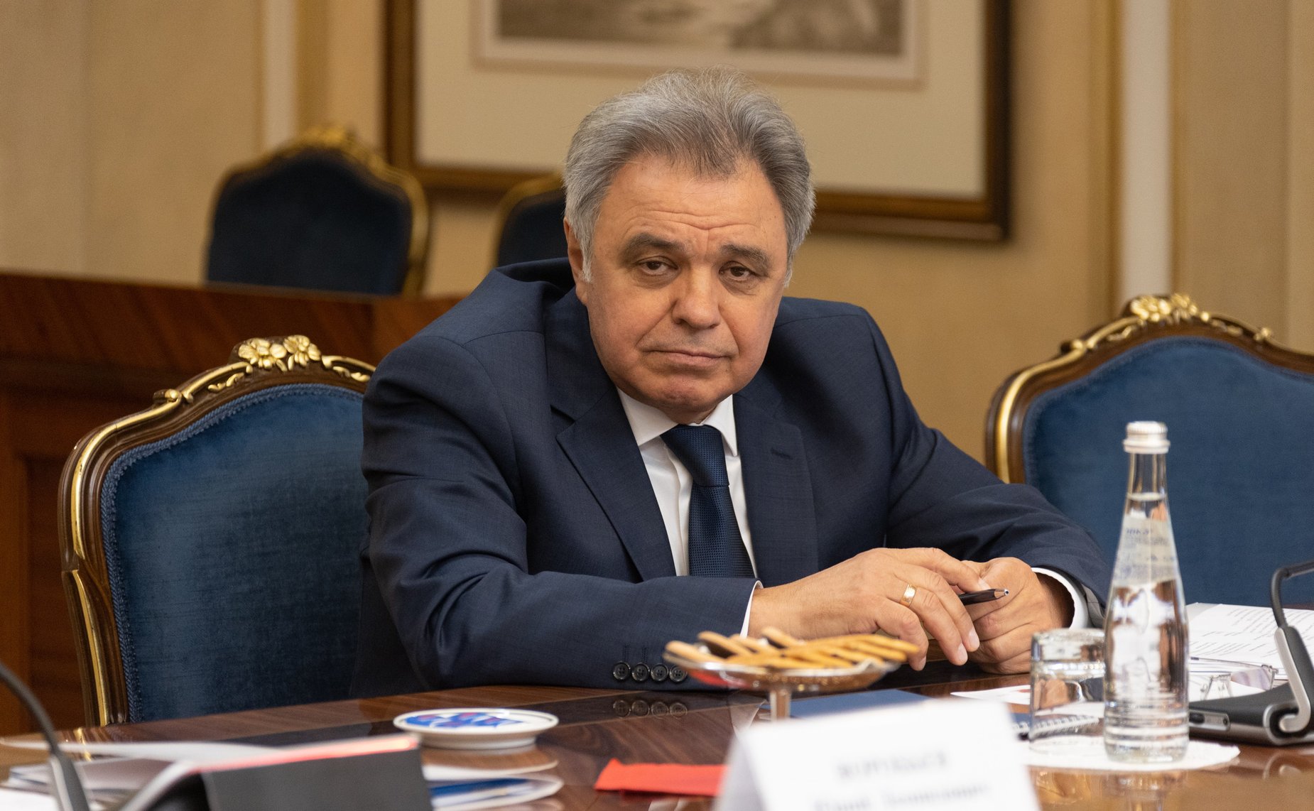 Встреча заместителя Председателя СФ Юрия Воробьева с Чрезвычайным и Полномочным Послом Республики Беларусь в РФ