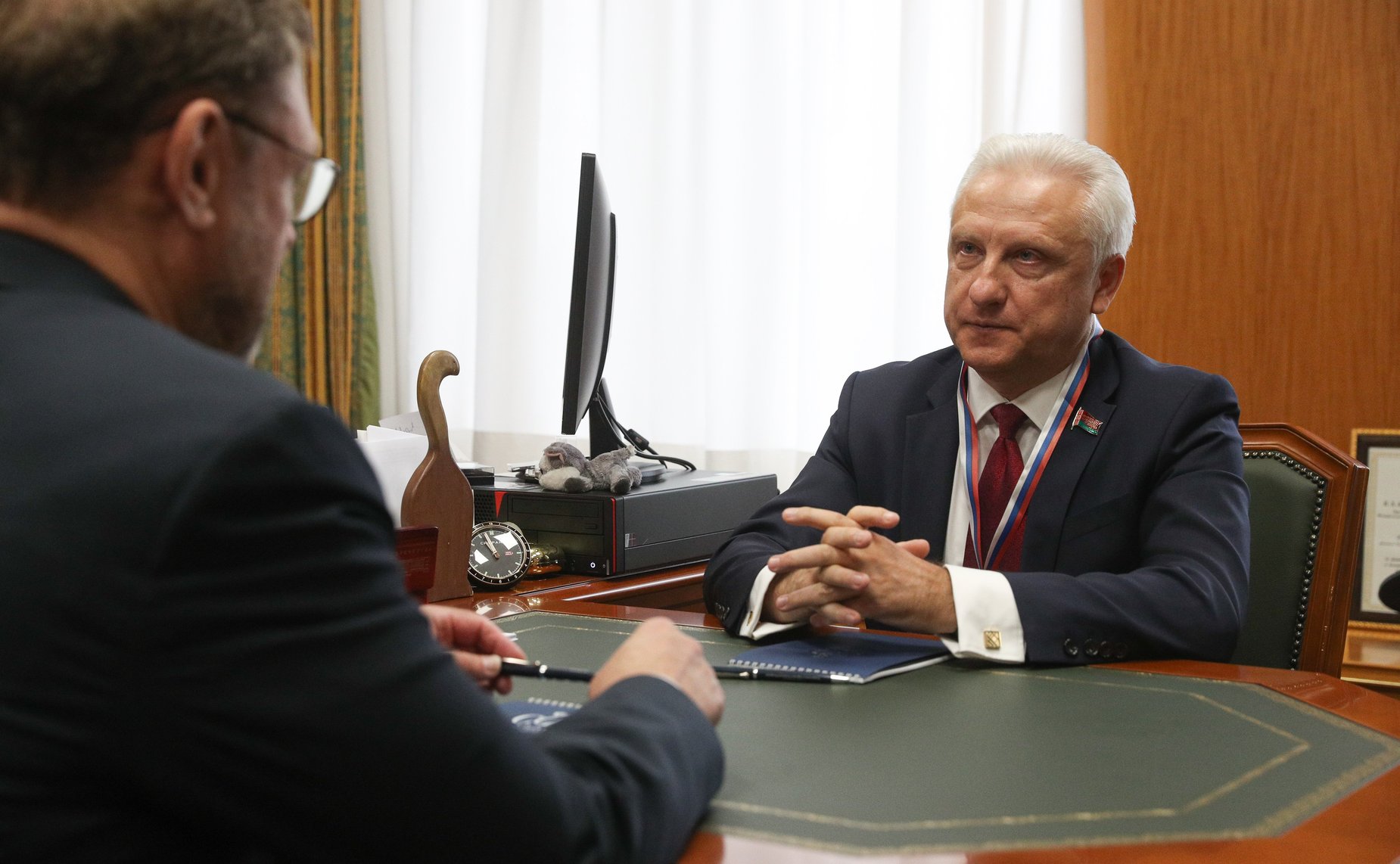 Константин Косачев встретился с председателем Комиссии Парламентского Собрания Союза Беларуси и России по вопросам внешней политики Сергеем Рачковым