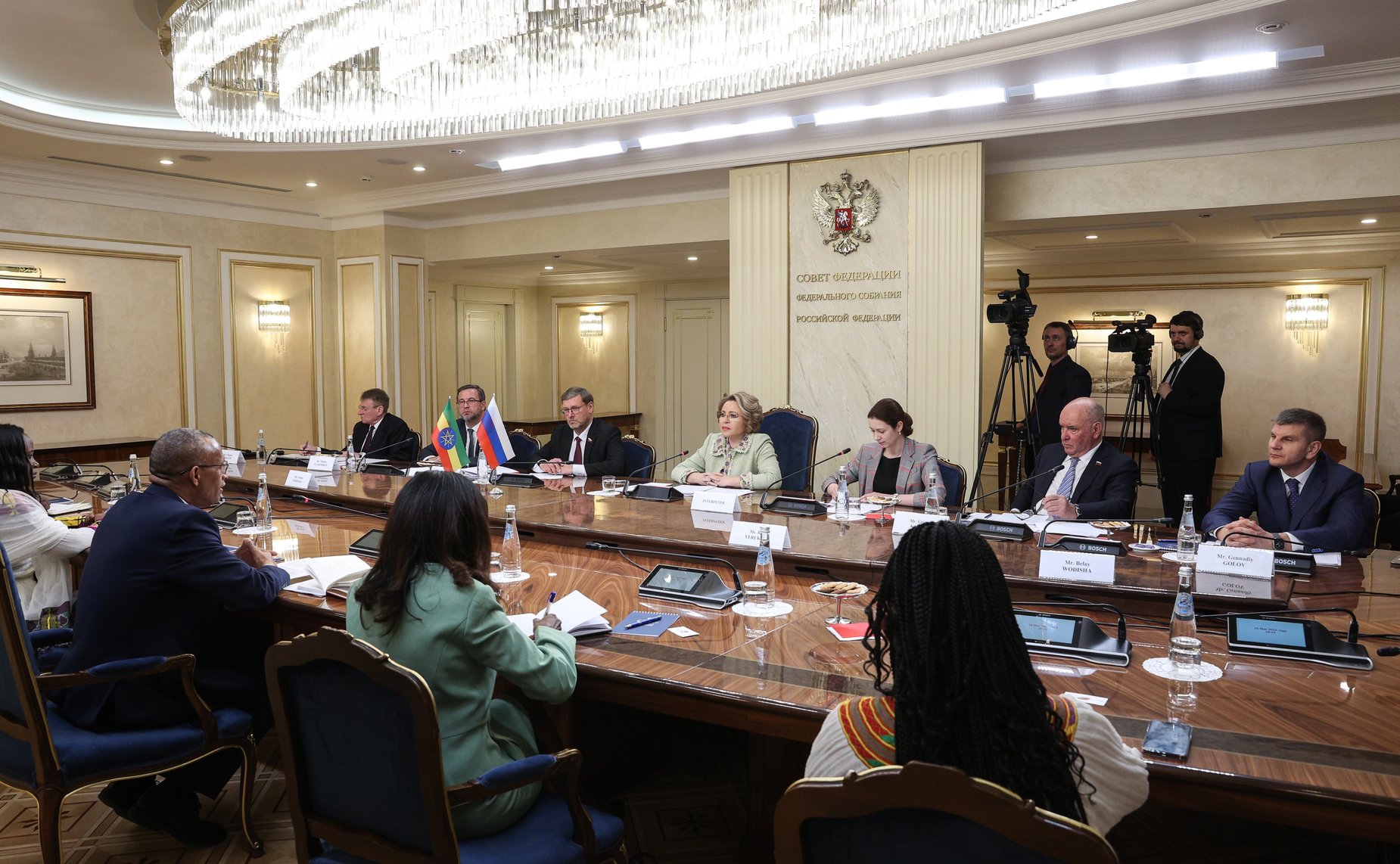 Валентина Матвиенко провела встречу с Председателем Совета Федерации Федеративной Демократической Республики Эфиопии Агеньеху Тешагером