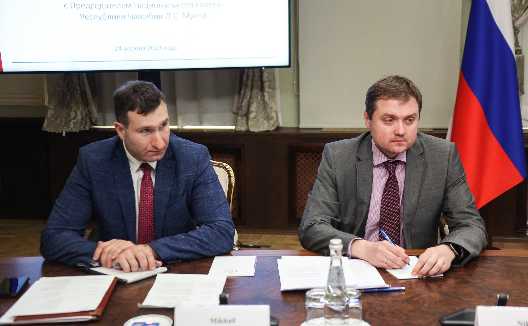 Встреча председателя Комитета СФ по международным делам Григория Карасина с Чрезвычайным и Полномочным Послом Республики Намибии в РФ