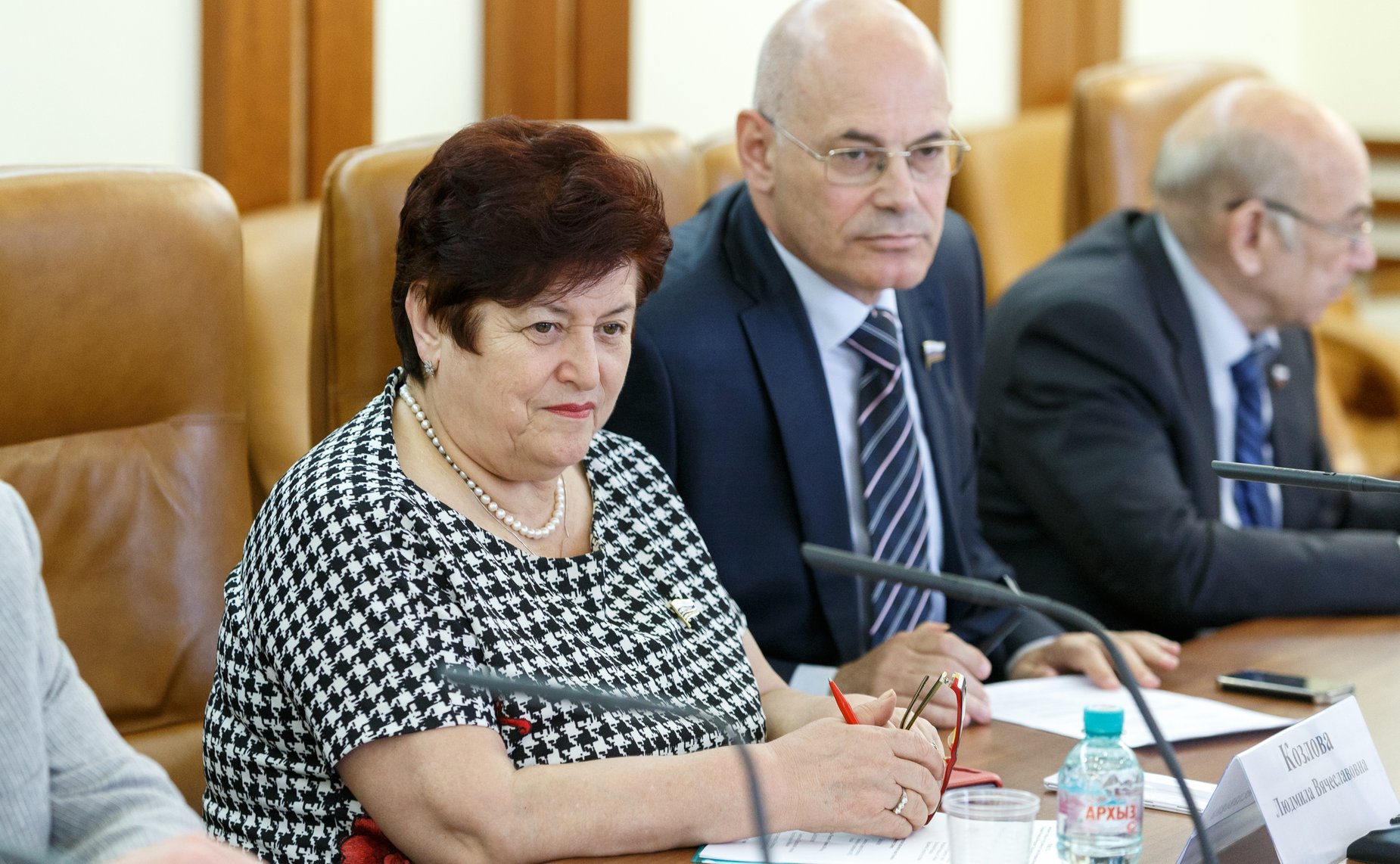 Л. Козлова и В. Круглый Заседание группы по сотрудничеству Совета Федерации с Парламентом Греции