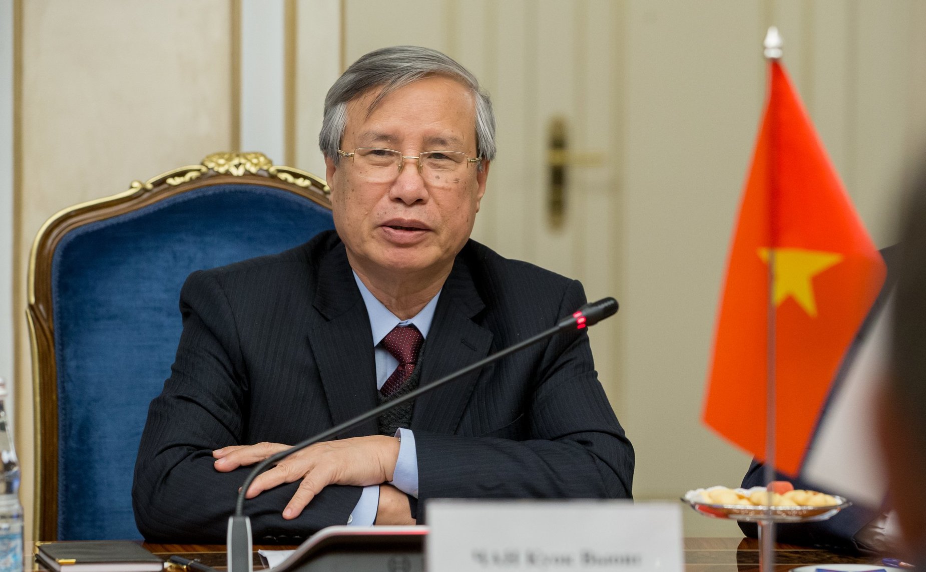 Встреча Е. Бушмина с членом Политбюро, постоянным секретарем, председателем Комиссии партийного контроля Центрального комитета Коммунистической партии Вьетнама Чан Куок Выонгом