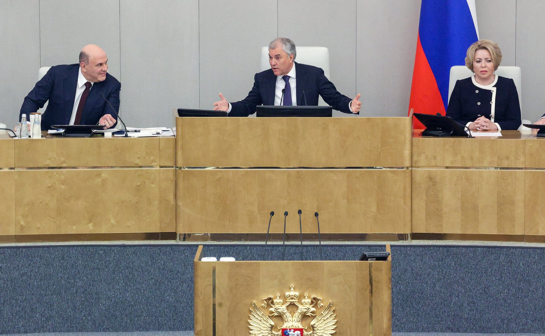 Валентина Матвиенко приняла участие в заседании Государственной Думы, на котором с докладом о работе Правительства РФ выступил Михаил Мишустин