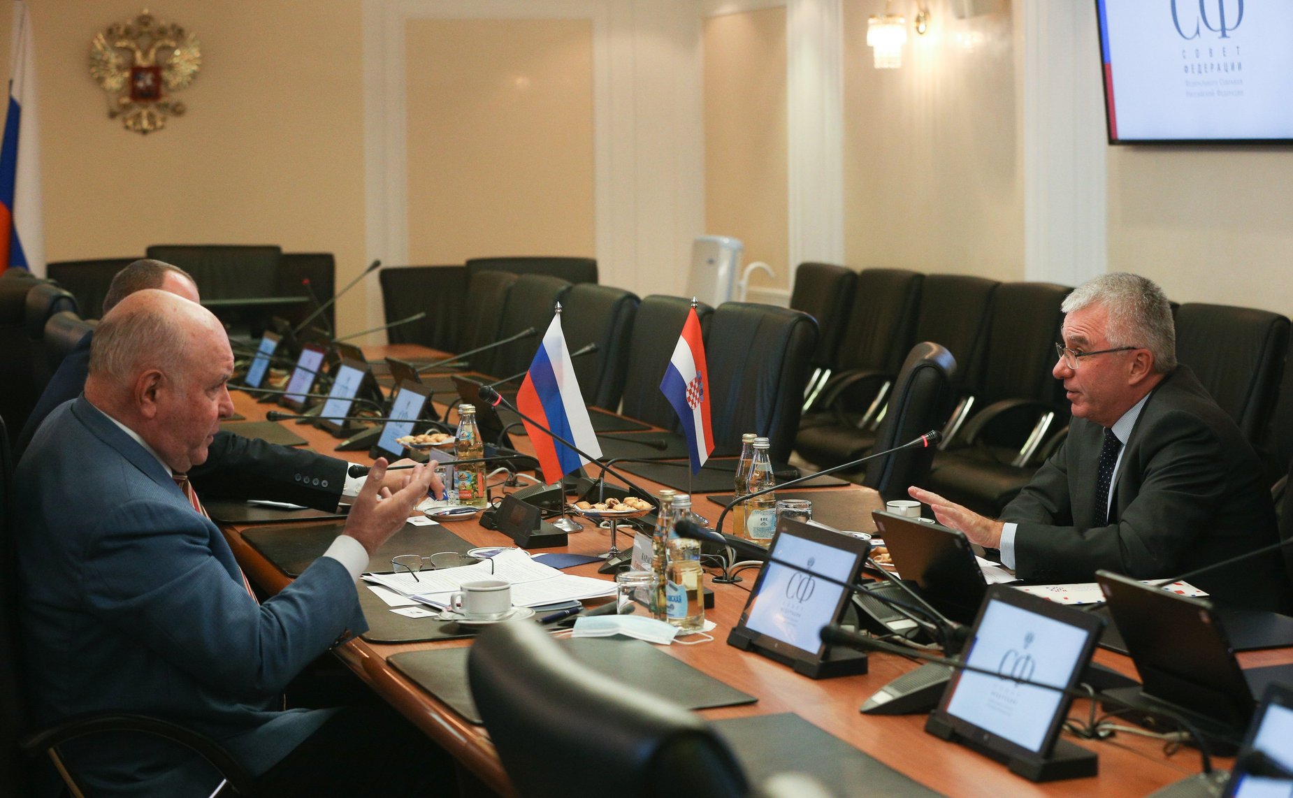 Встреча председателя Комитета СФ по международным делам Григория Карасина с Чрезвычайным и Полномочным Послом Республики Хорватия в РФ Томиславом Царом